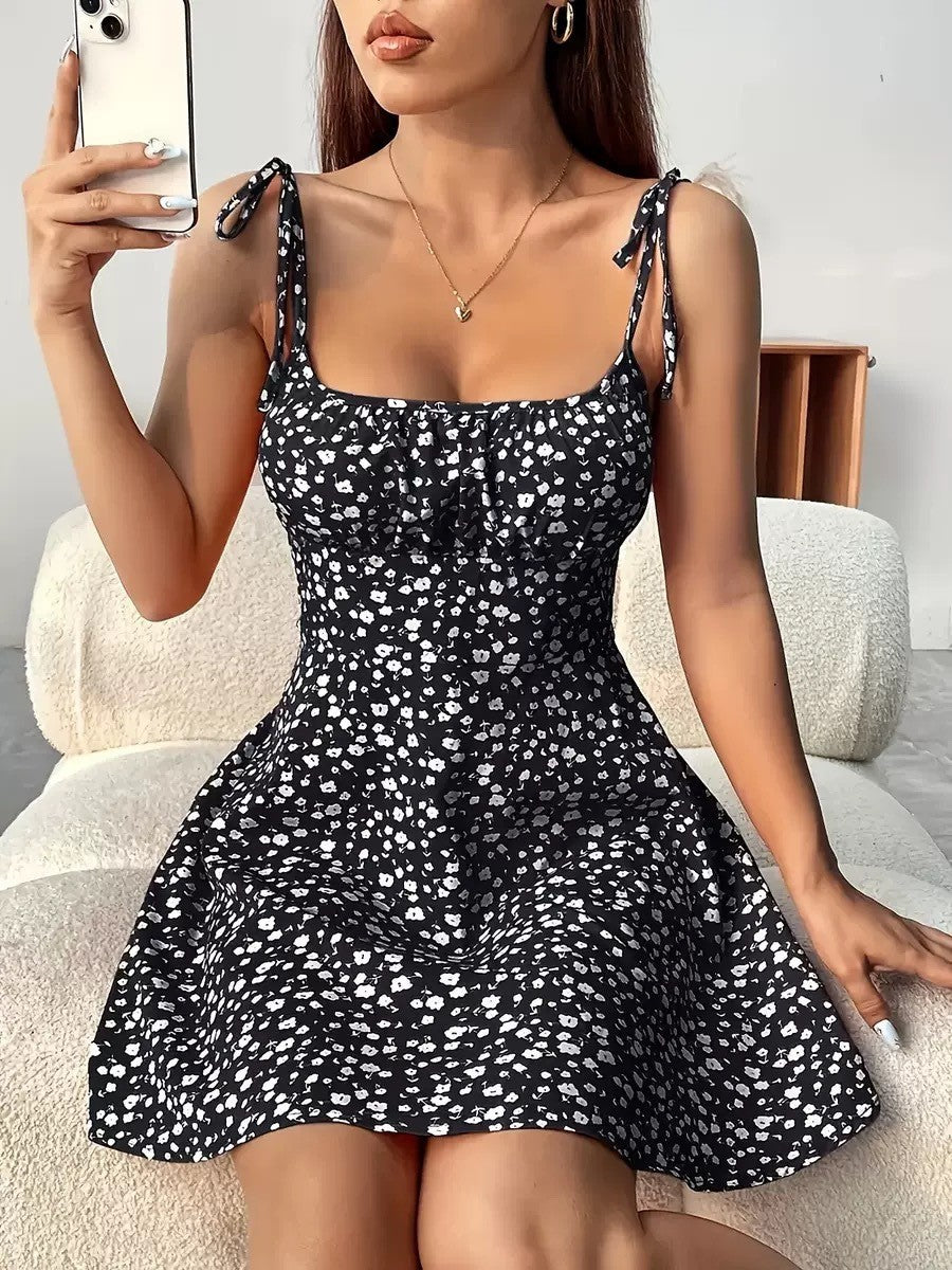 Floral A-Line Mini Summer Casual Dress - ICYBOO