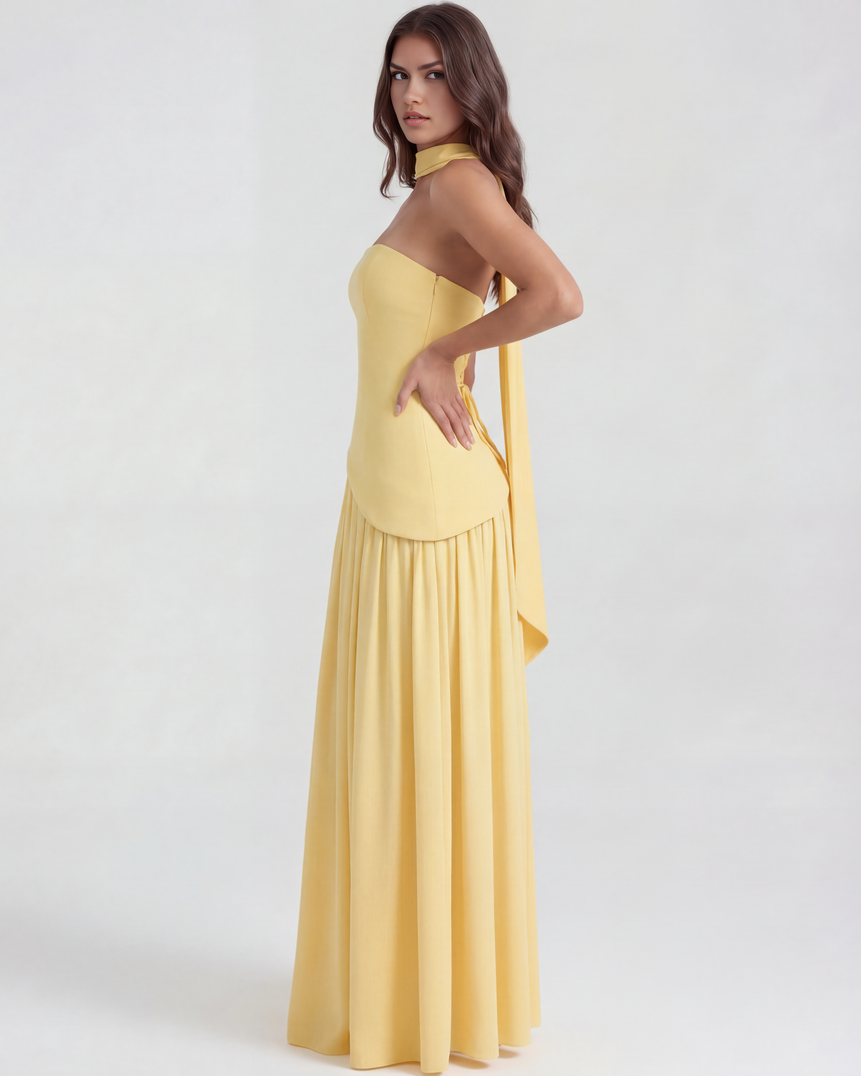 Serena Butter Yellow Maxi Dress - ICYBOO