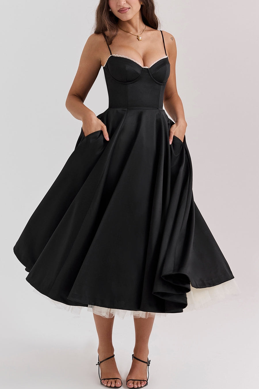 Molly Midi Dress in Black ICYBOO