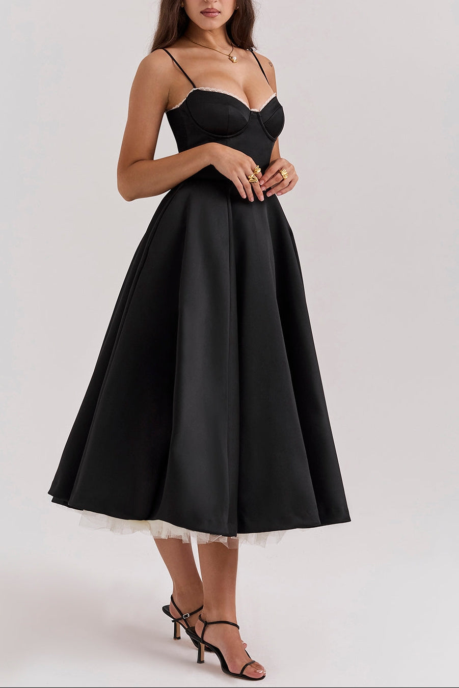 Molly Midi Dress in Black ICYBOO