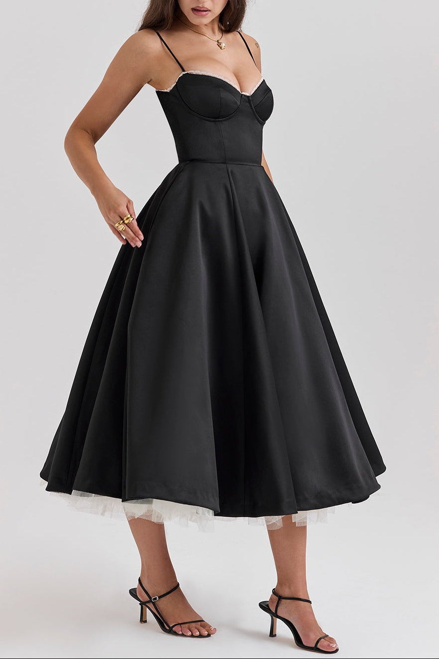 Molly Midi Dress in Black ICYBOO