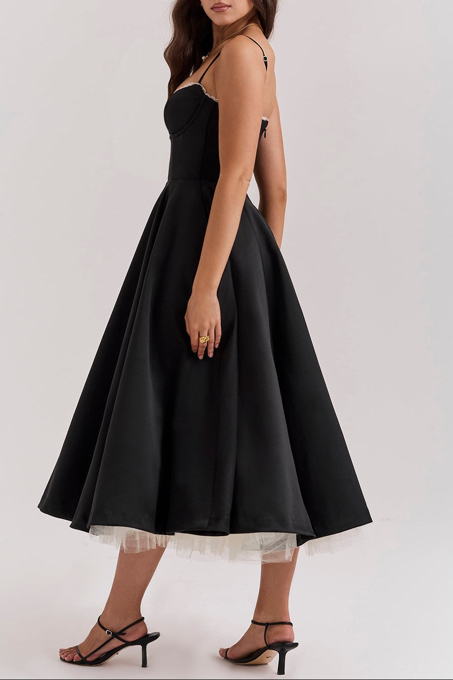 Molly Midi Dress in Black ICYBOO