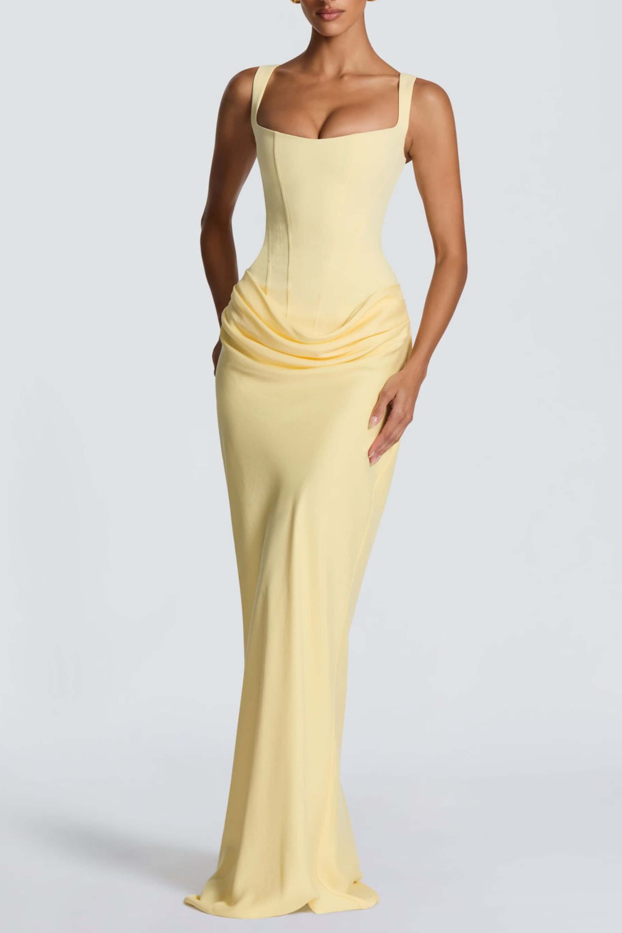 Hortense Square Neck Corset Maxi Dress
