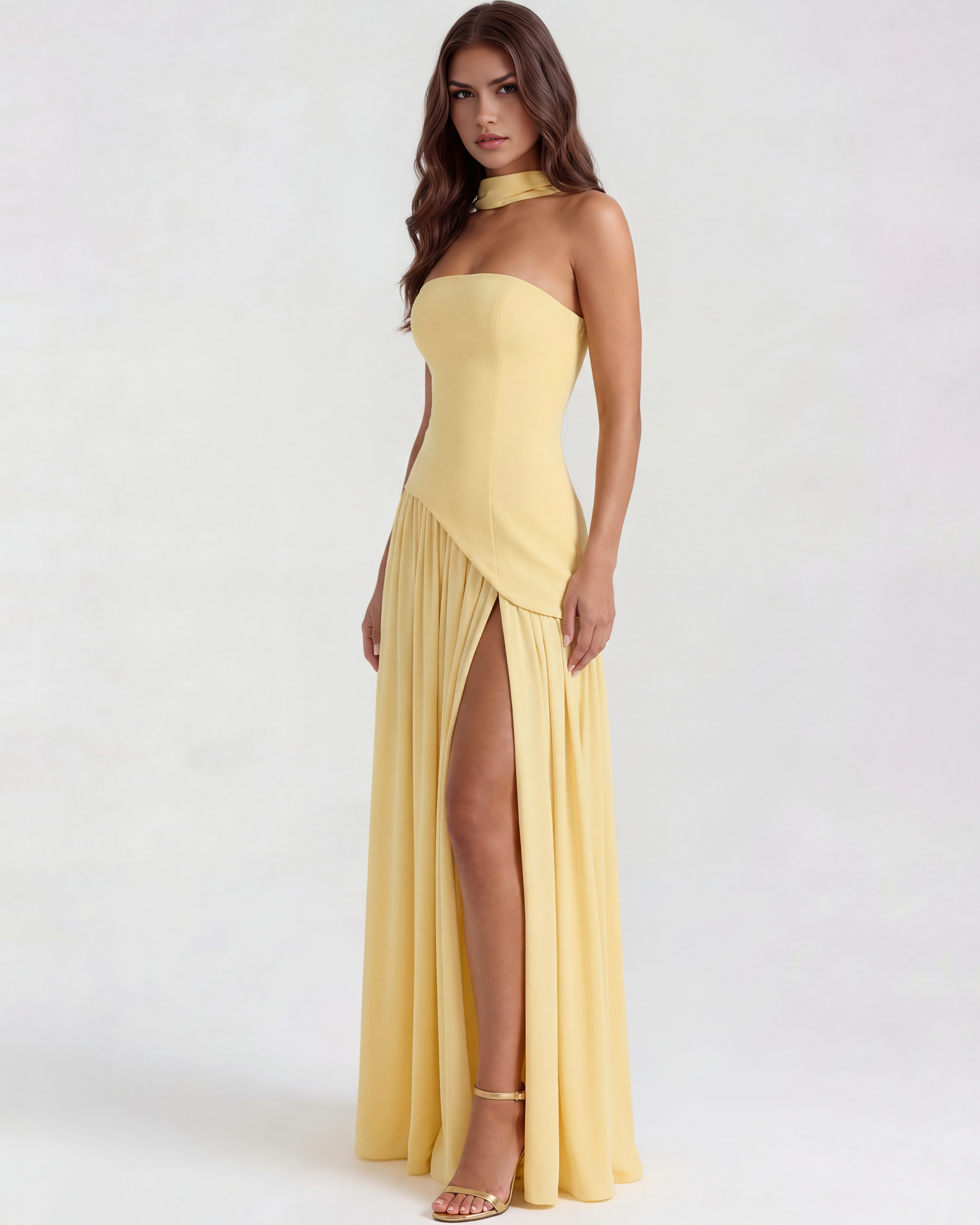 Serena Butter Yellow Maxi Dress - ICYBOO