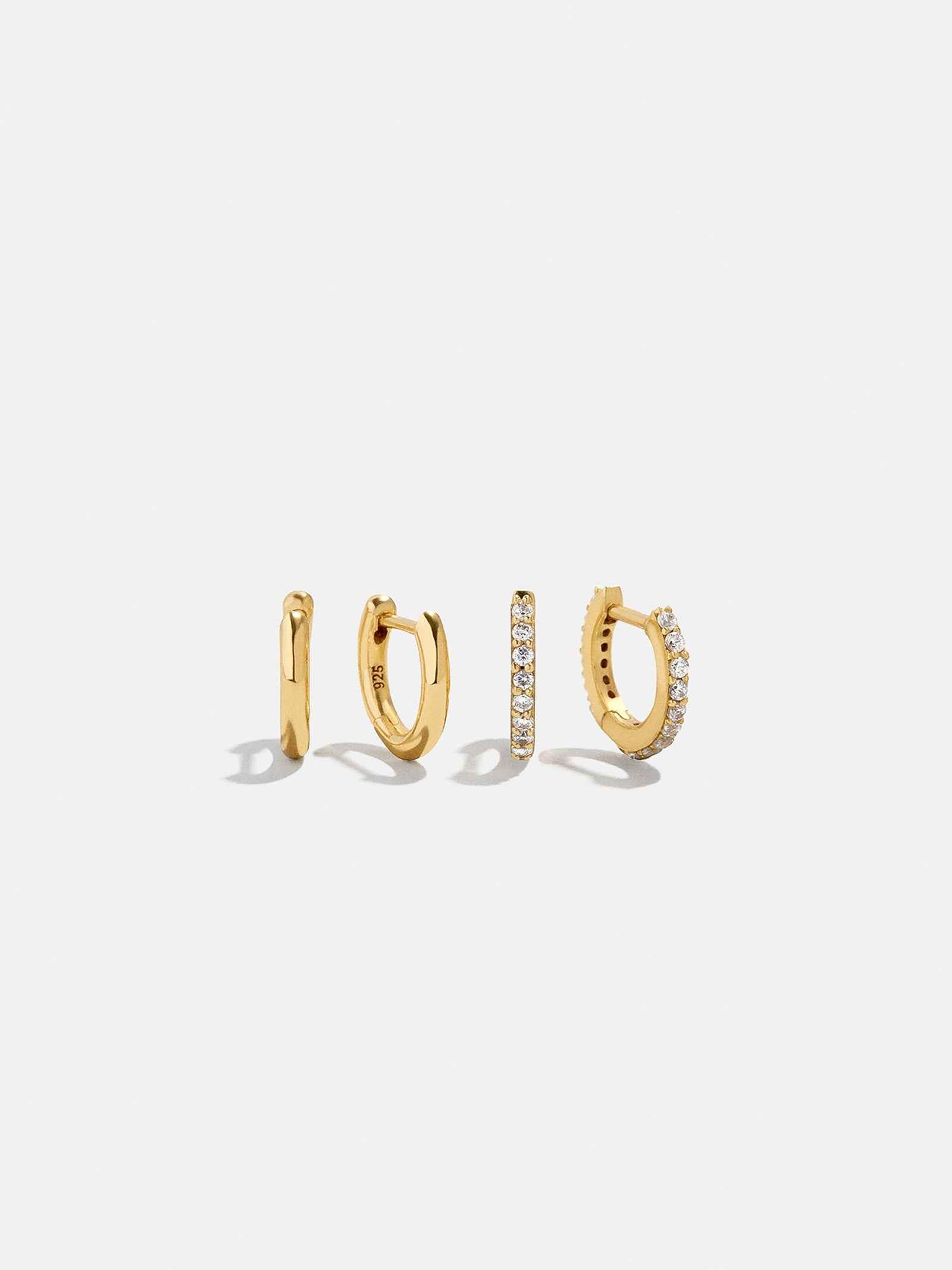 Nicole Gold Earring Set - Gold/Pavé