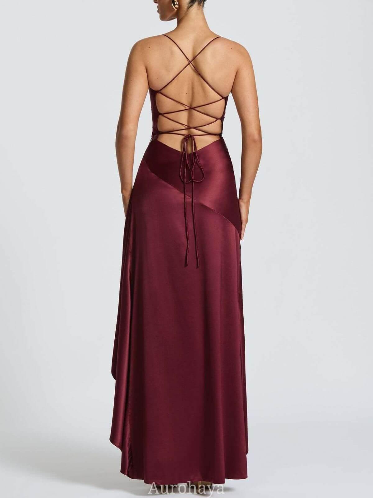 Delphine Spaghetti-Strap Ruffle Maxi Dress