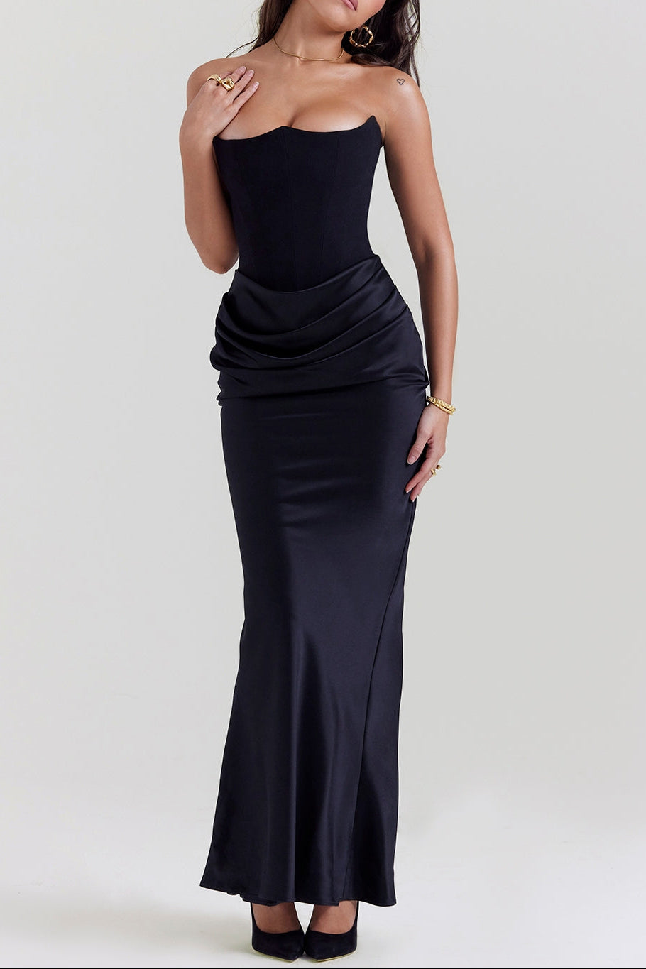 Midnight Siren Corset maxi Dress ICYBOO