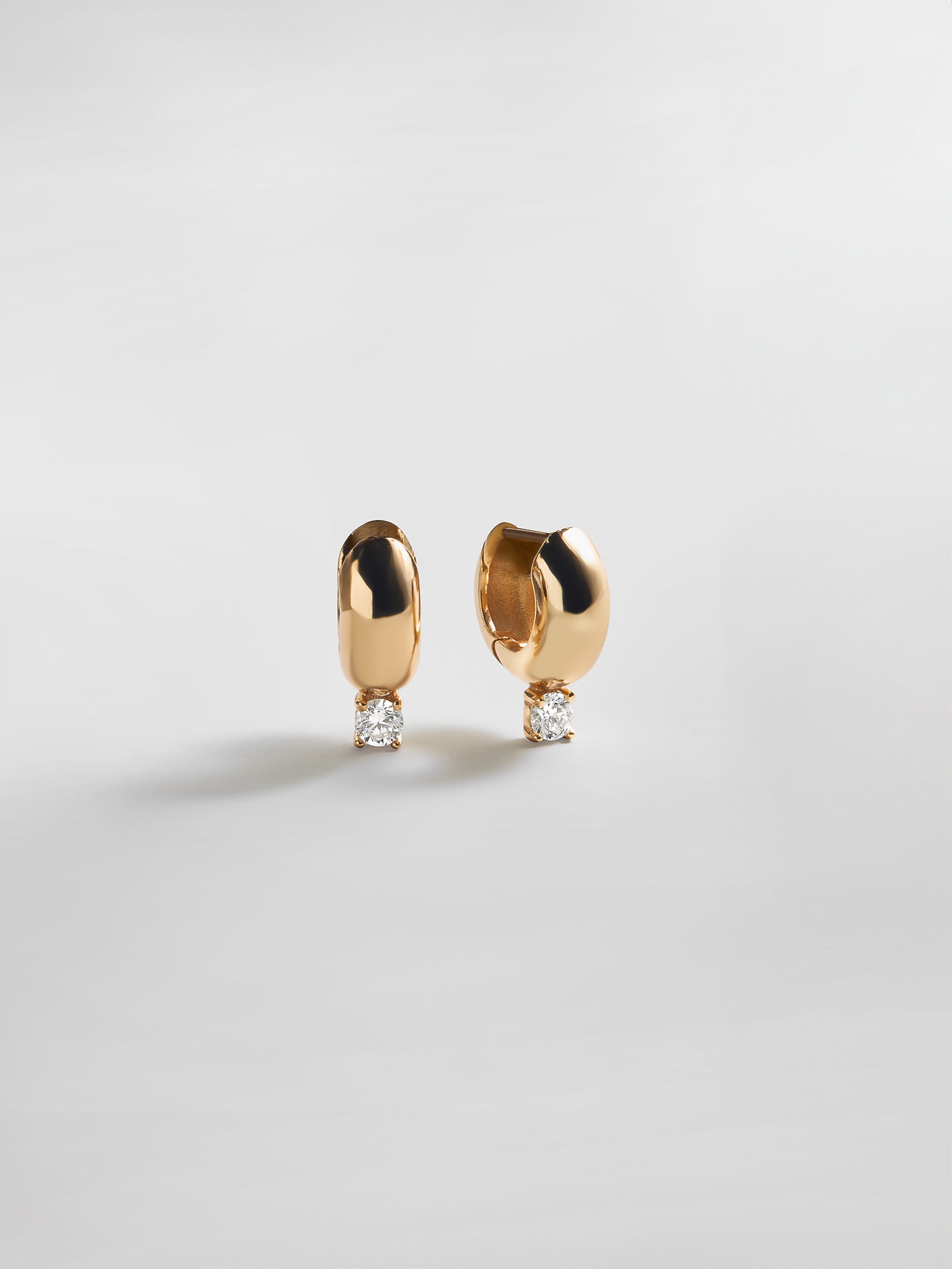 Kourtney Huggie Earrings - Kourtney Gold Plated Brass Earrings - ICYBOO