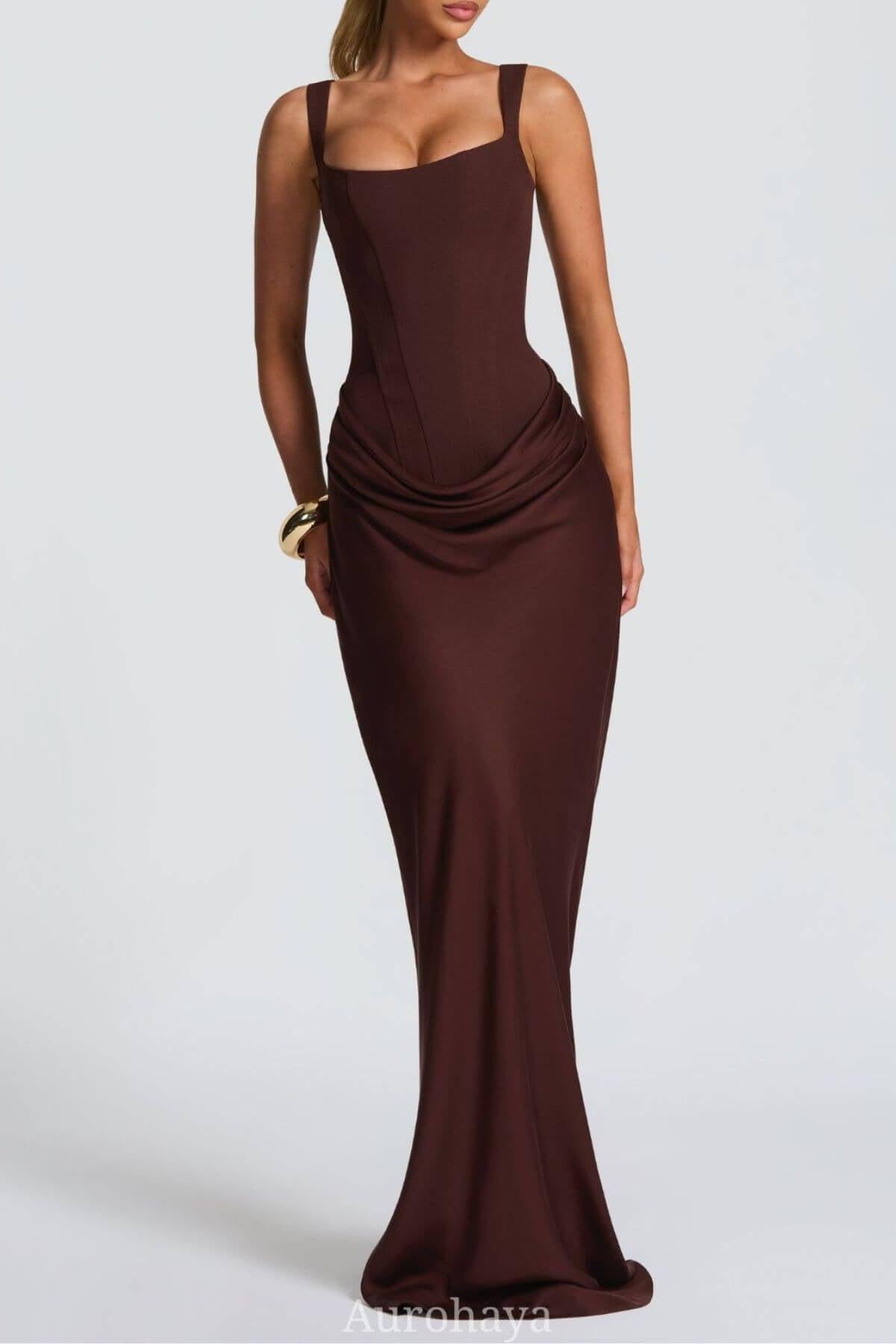 Hortense Square Neck Corset Maxi Dress