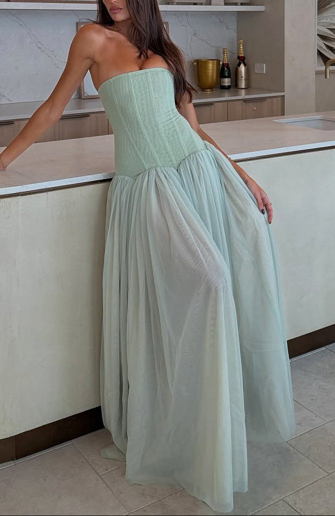 Aria Mint Maxi Dress - ICYBOO