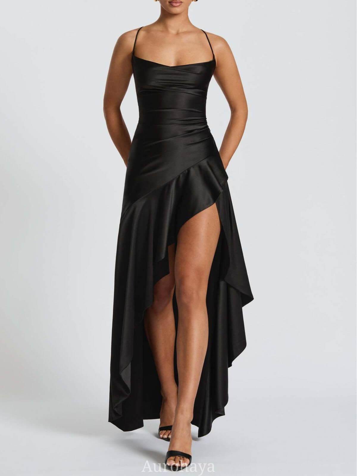 Delphine Spaghetti-Strap Ruffle Maxi Dress