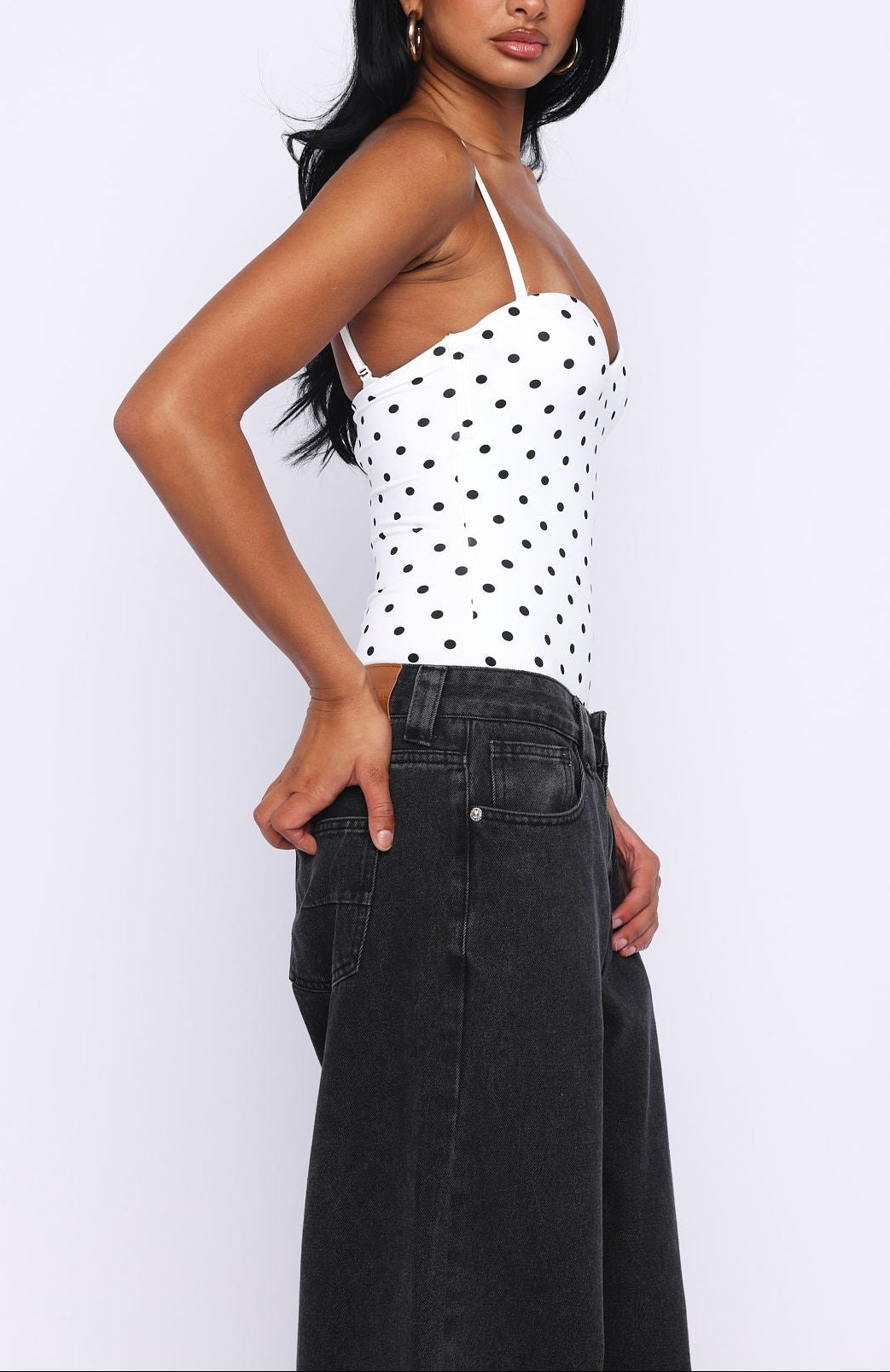 Bella Black Polka Muse Bodysuit - ICYBOO