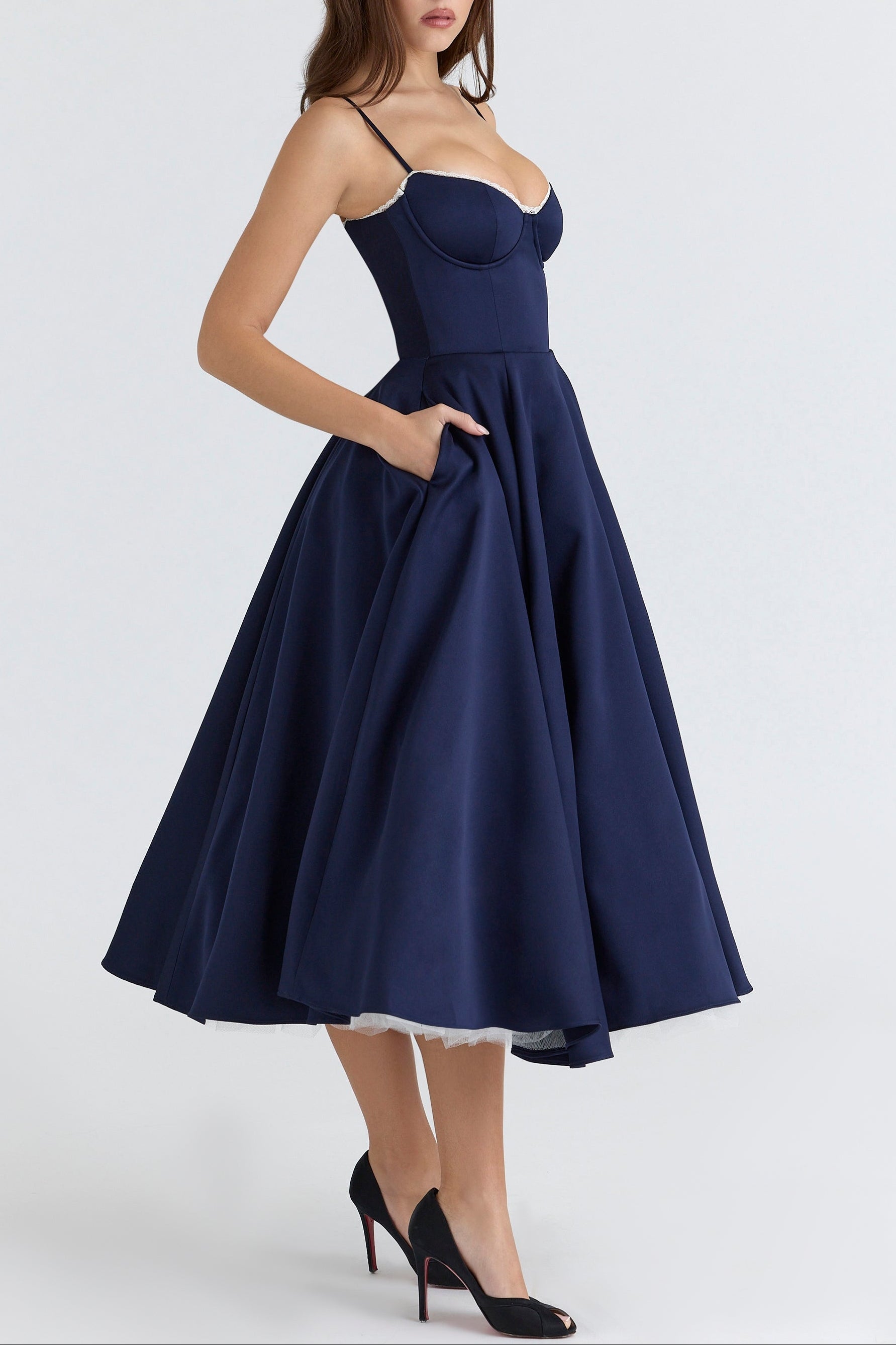 Molly Midi Dress in Black ICYBOO