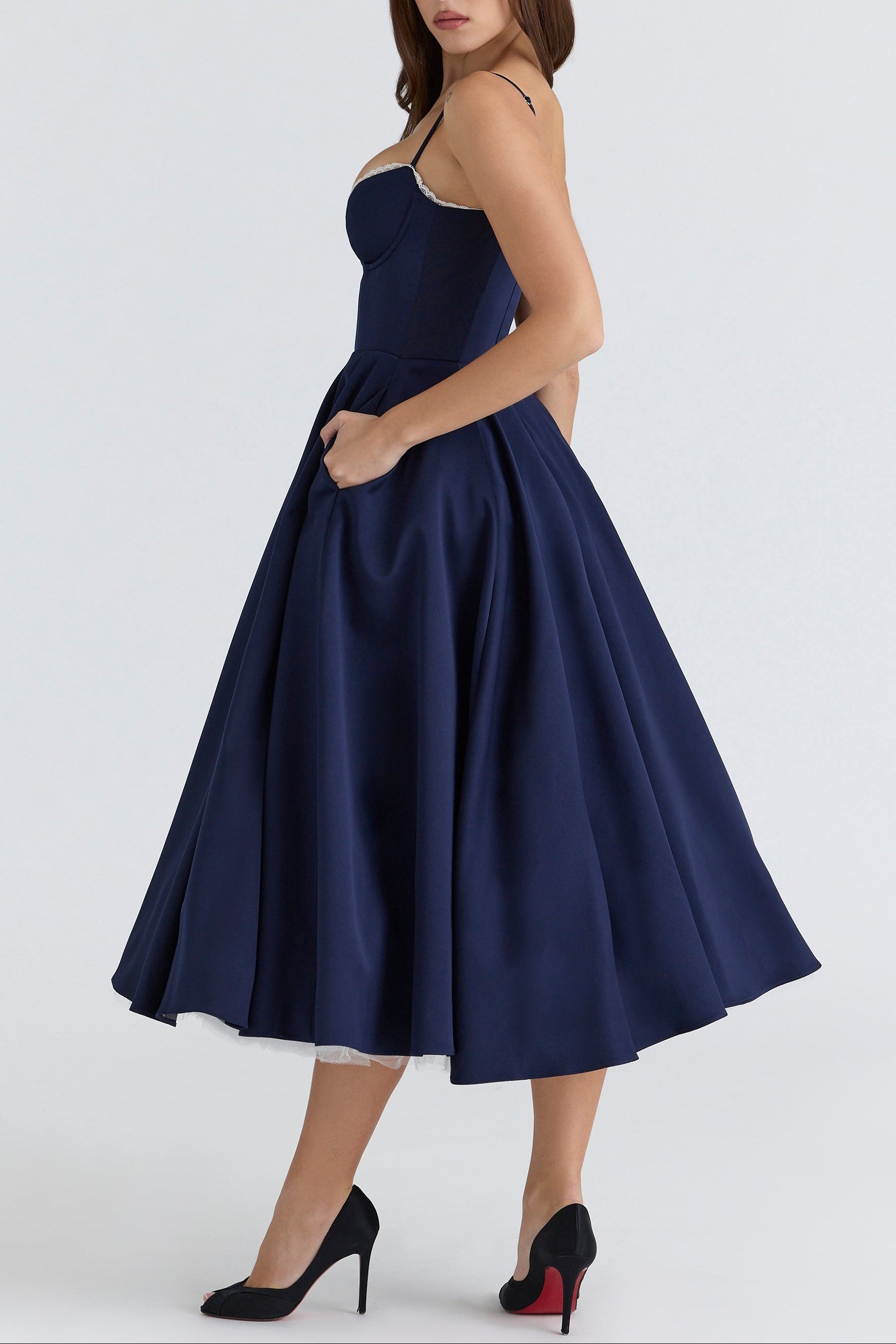 Molly Midi Dress in Black ICYBOO