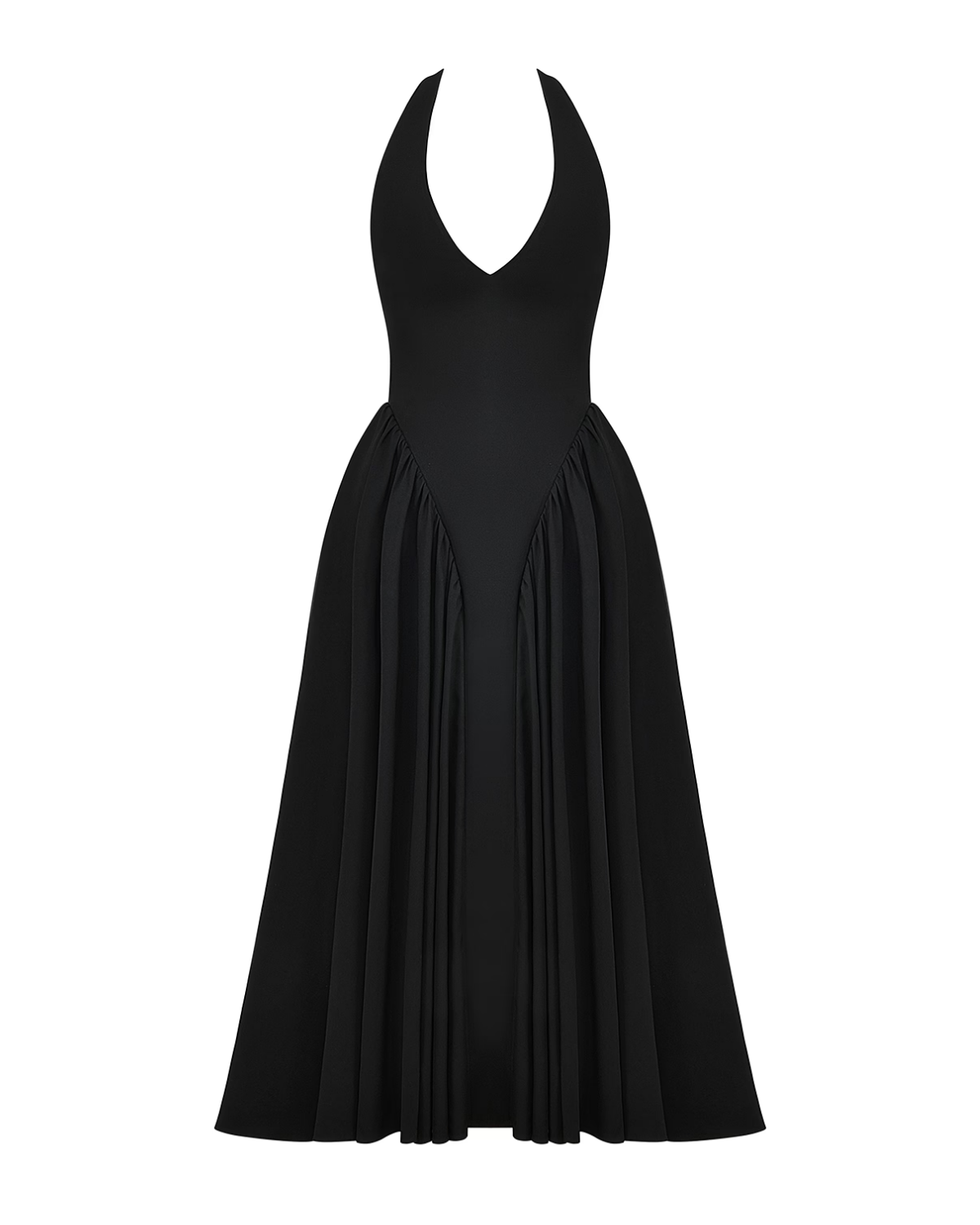 Monroe halter tulle midi summer evening dress - White - ICYBOO