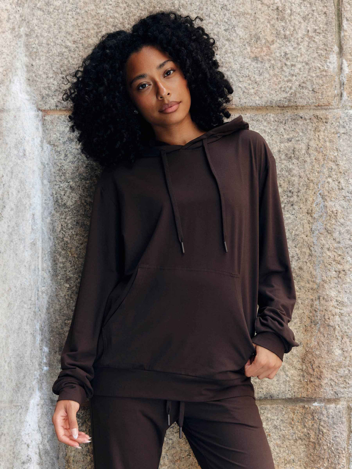 Brushed Lightweight Jersey Hoodie
