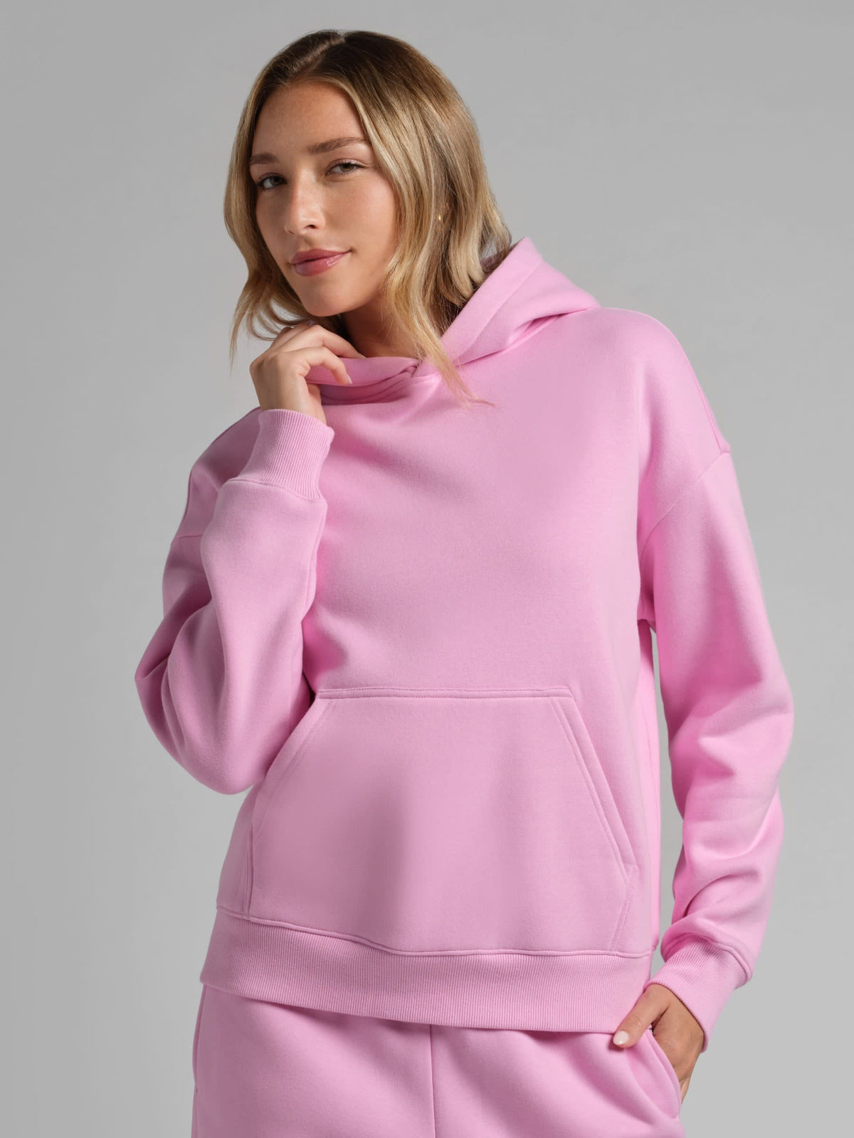 Basic Crop Fleece Hoodie
