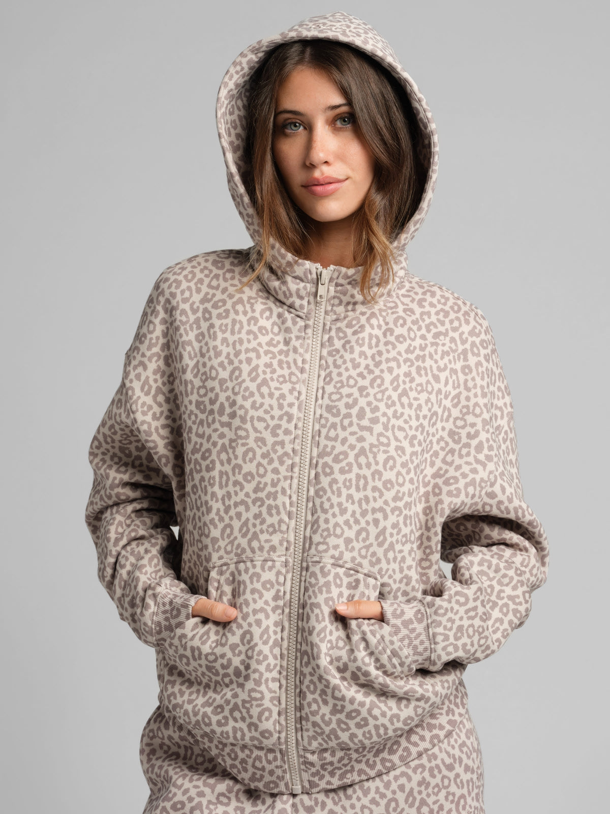 Basic Heavyweight Fleece Crop Zip Hoodie