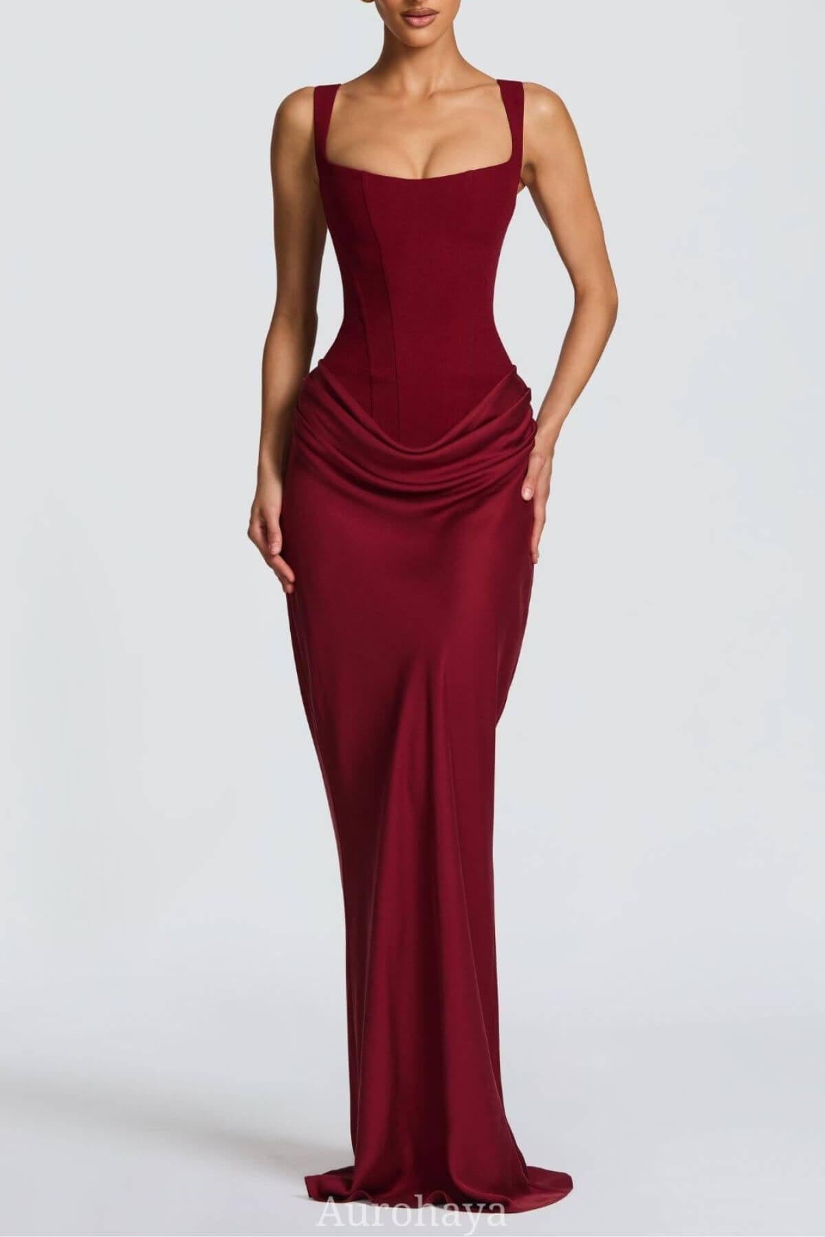 Hortense Square Neck Corset Maxi Dress