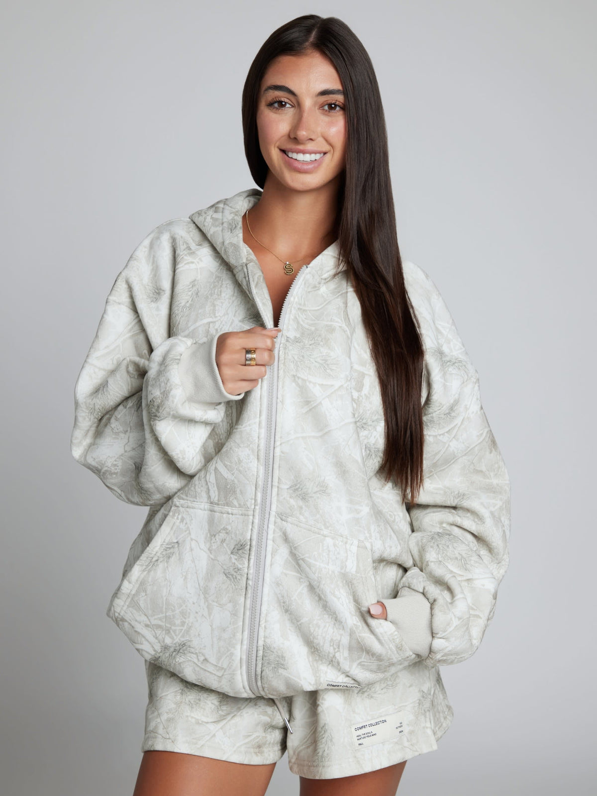 Camo Heavyweight Fleece Zip Hoodie Mega
