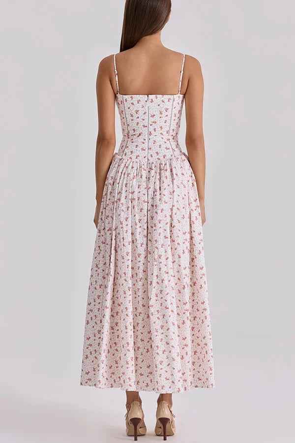 Romantic Countryside | SLEEVELESS FLORAL MIDI VACATION DRESS