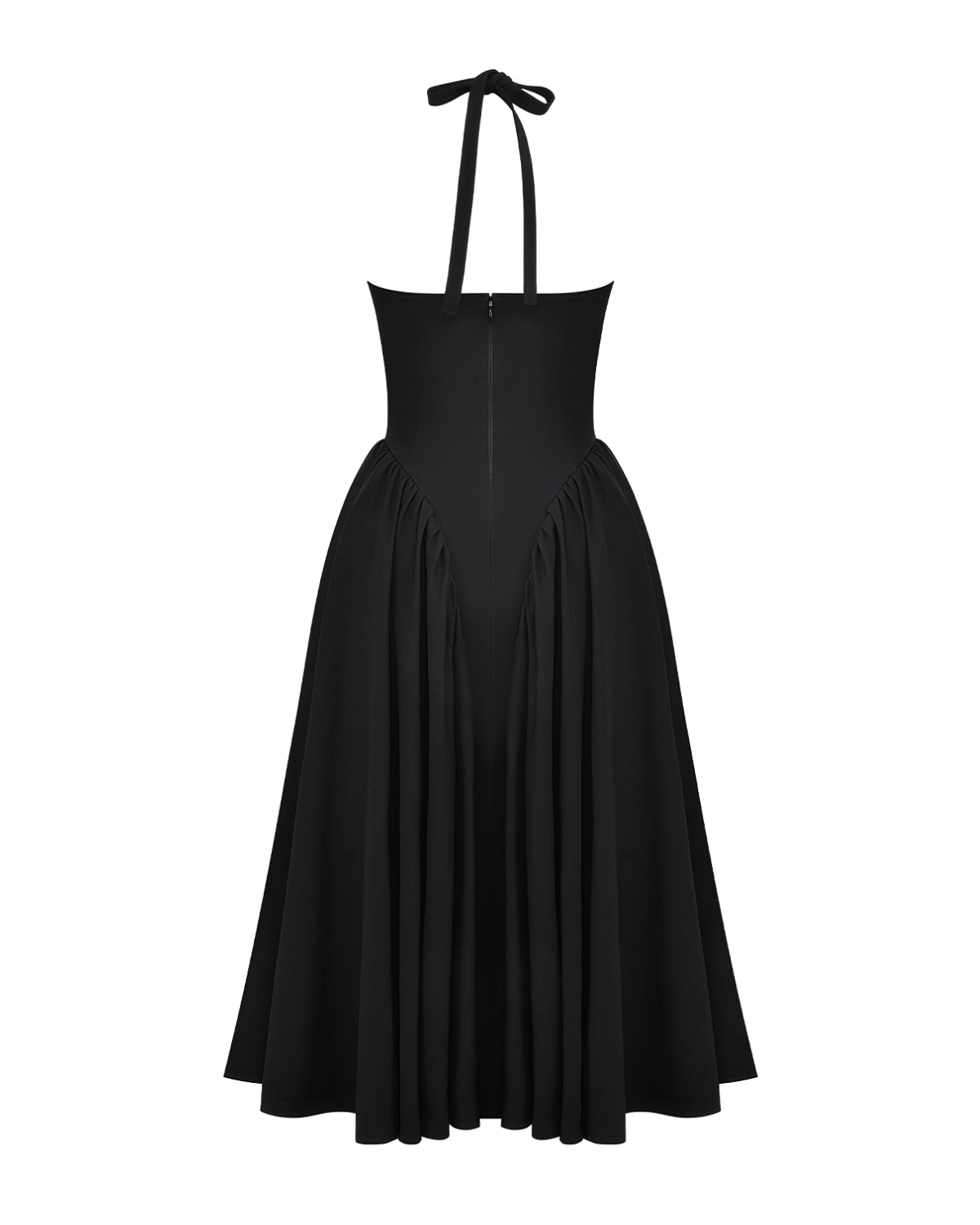 Monroe halter tulle midi summer evening dress - White - ICYBOO