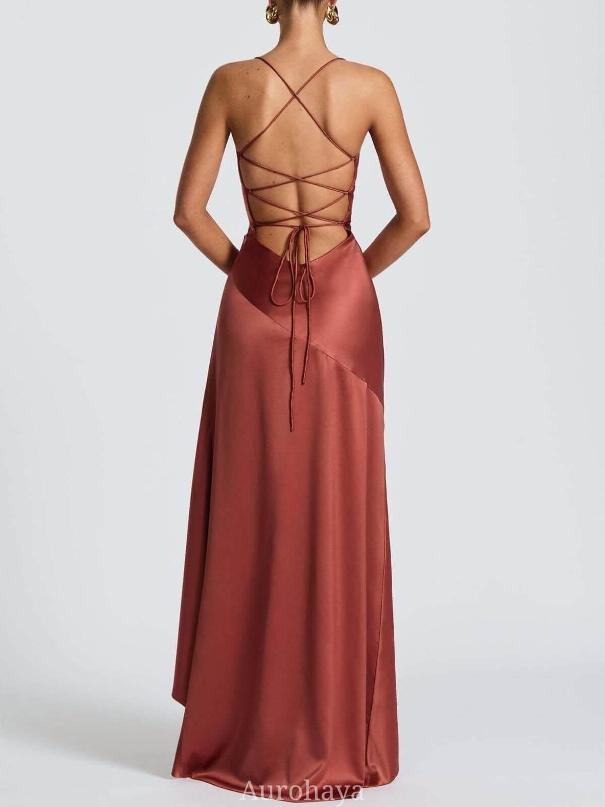 Delphine Spaghetti-Strap Ruffle Maxi Dress