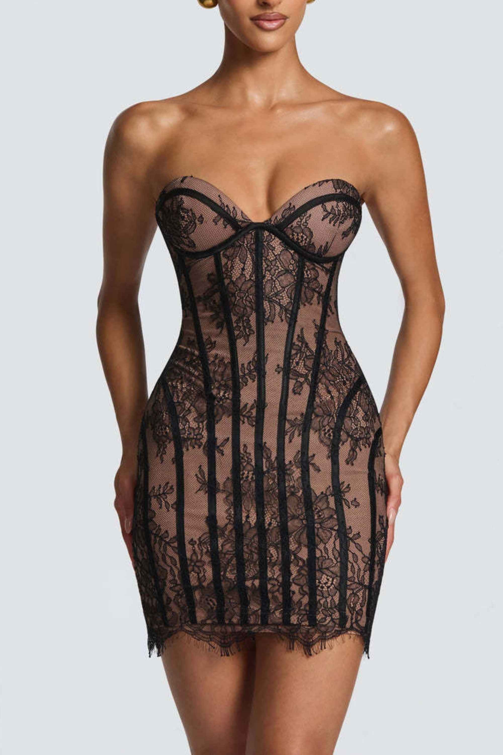 Philtre Lace Corset Mini Dress