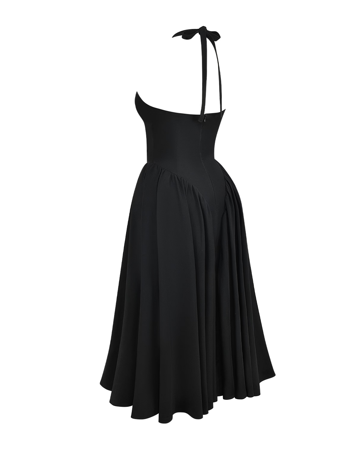 Monroe halter tulle midi summer evening dress - White - ICYBOO