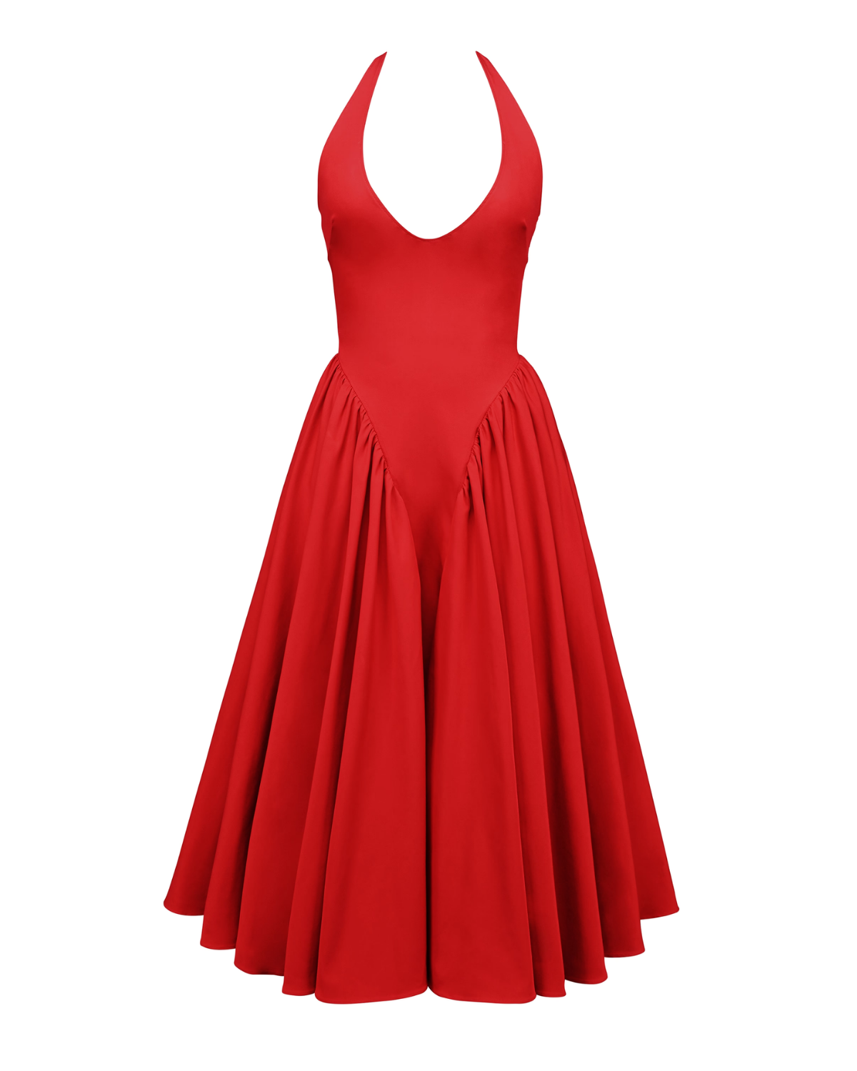 Monroe halter tulle midi summer evening dress - White - ICYBOO