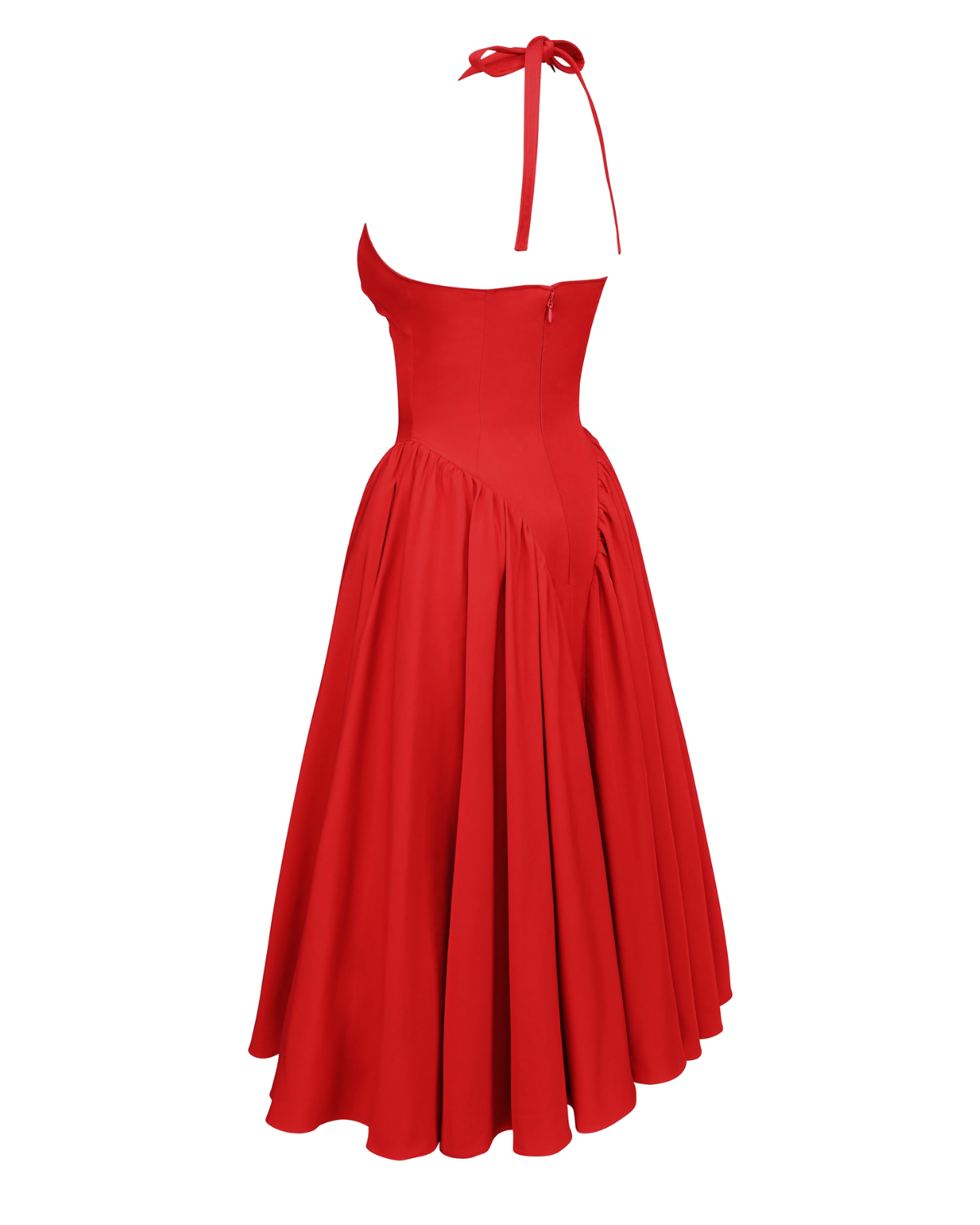 Monroe halter tulle midi summer evening dress - White - ICYBOO