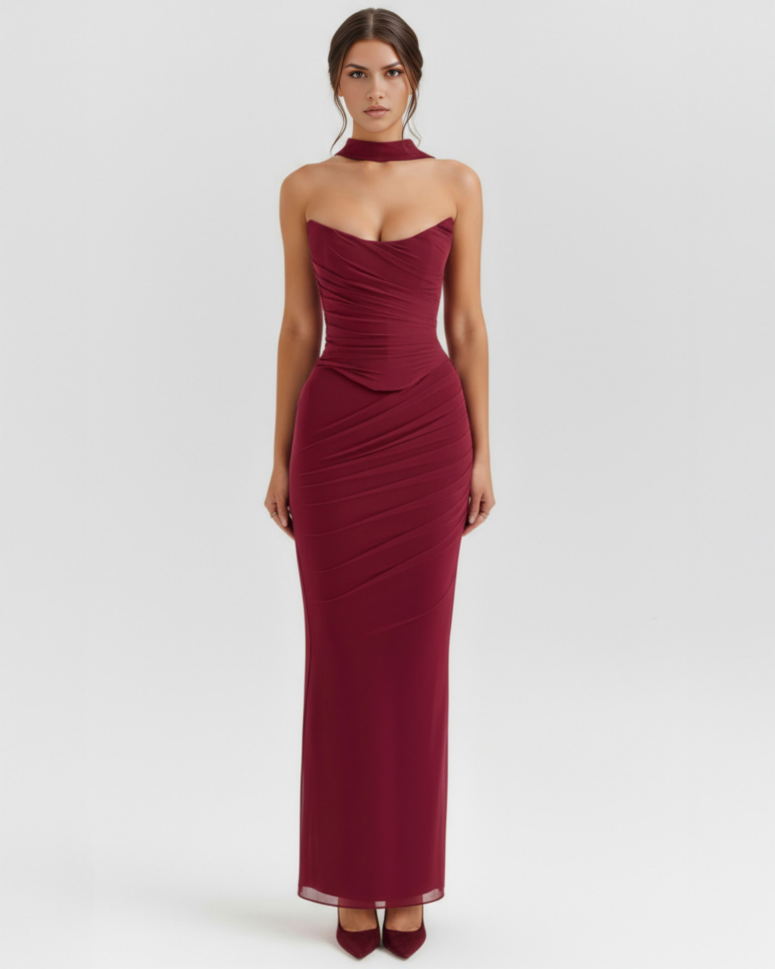 Mesh Maxi Dress Set | Corset, Skirt & Scarf, Romantic & Special Occasions ICYBOO