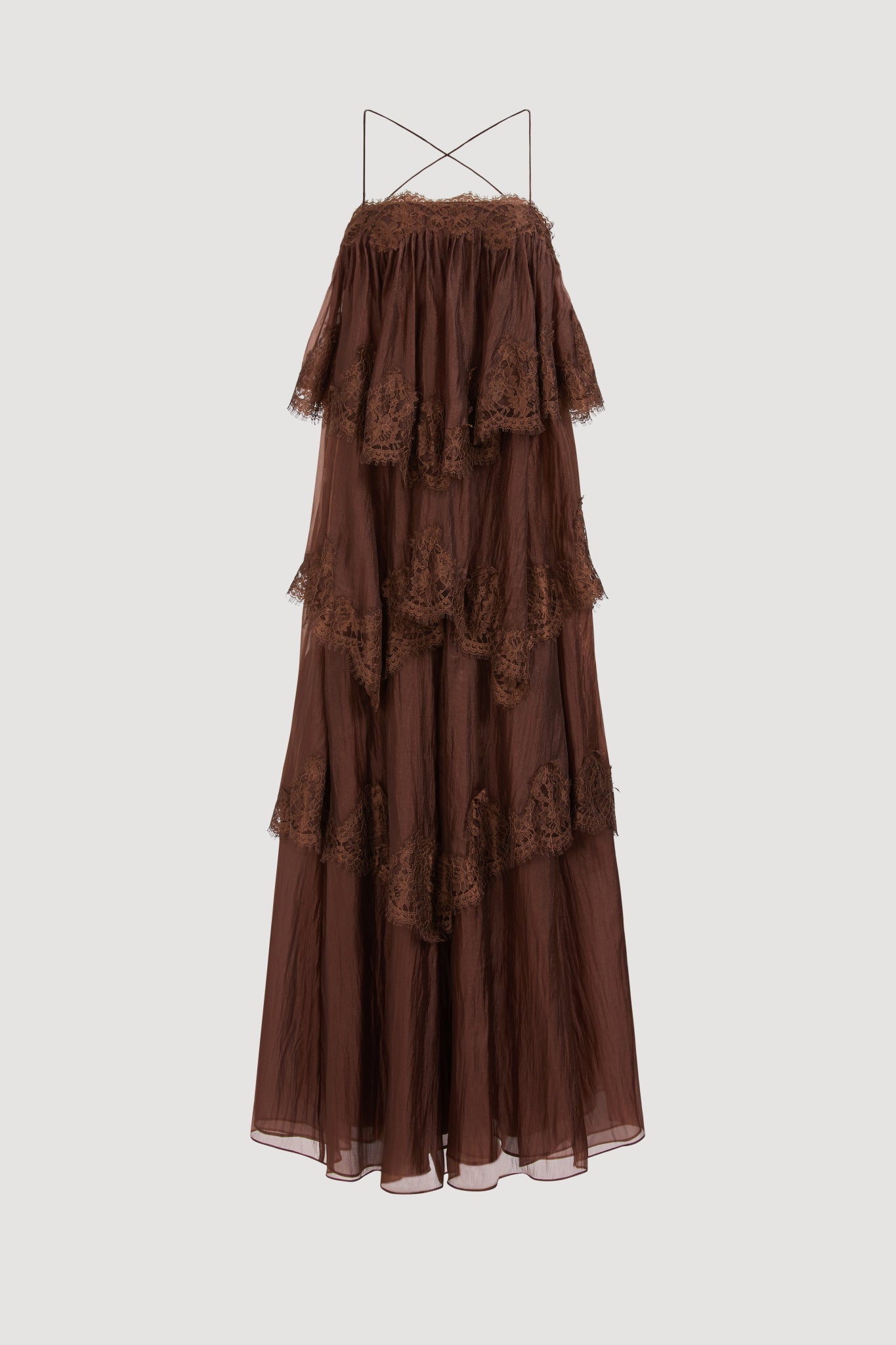 Ophelia tiered lace maxi wedding guest dress - ICYBOO