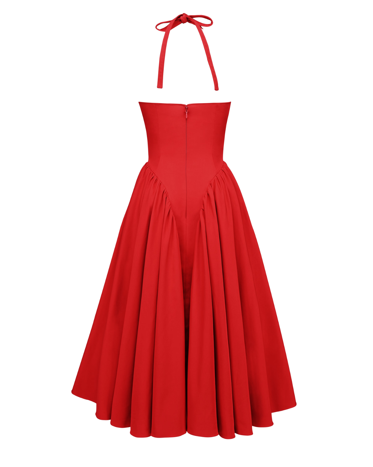 Monroe halter tulle midi summer evening dress - White - ICYBOO