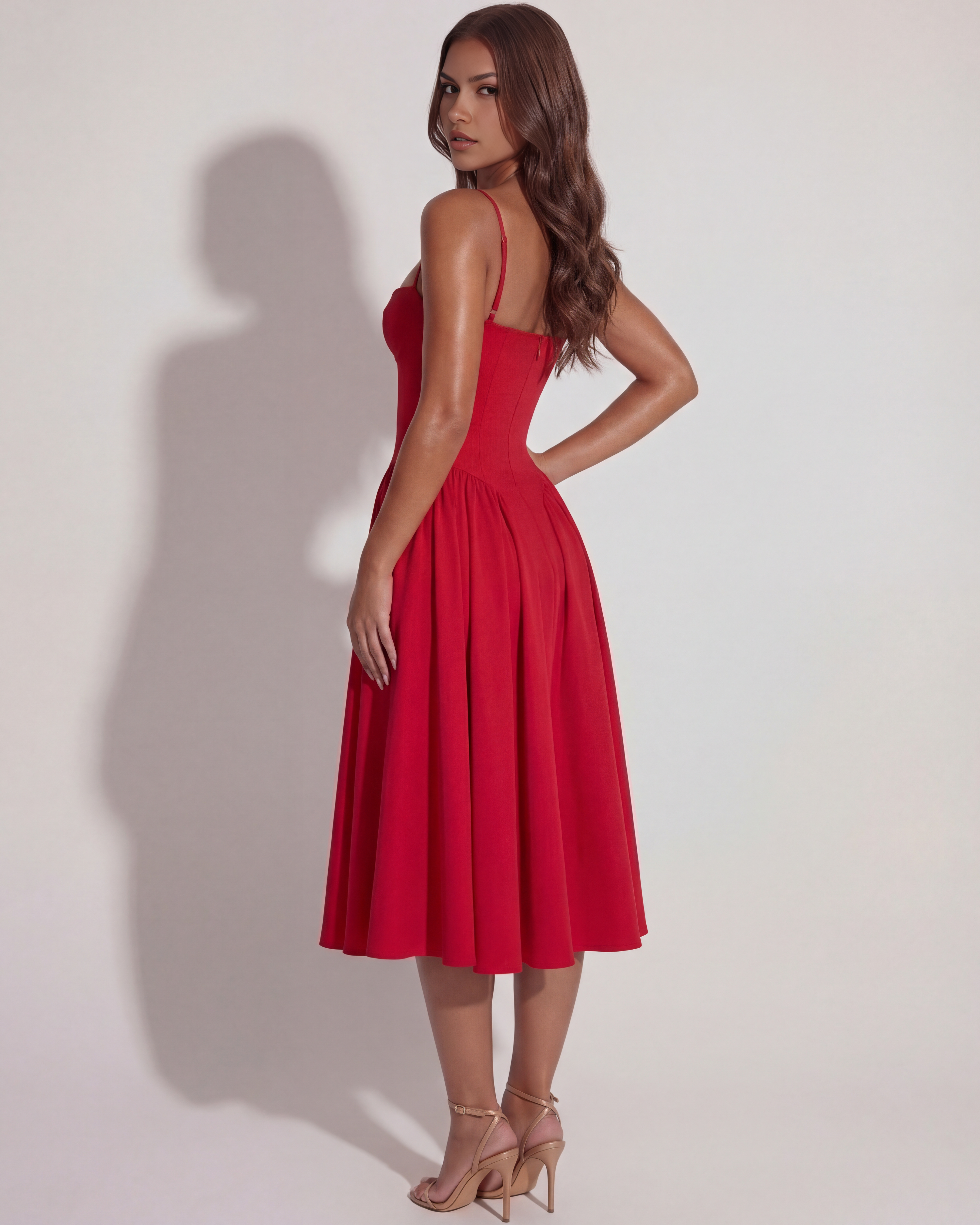 Midi Dress | Sweetheart Neckline, Boned Bodice, Summer Events - ICYBOO