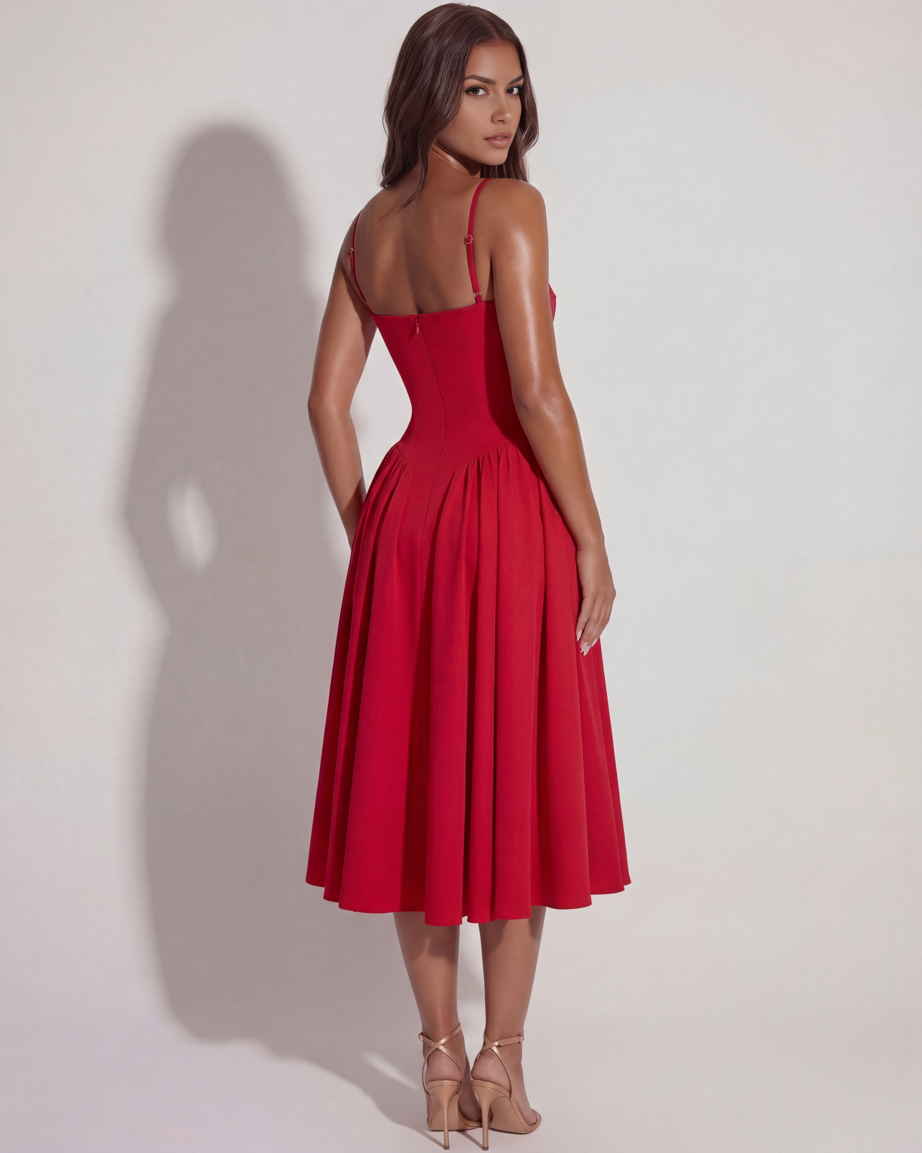 Midi Dress | Sweetheart Neckline, Boned Bodice, Summer Events - ICYBOO