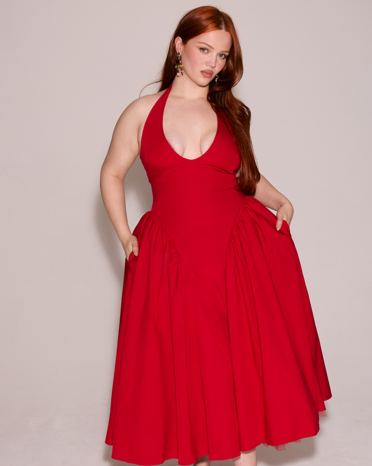 Monroe halter tulle midi summer evening dress - White - ICYBOO