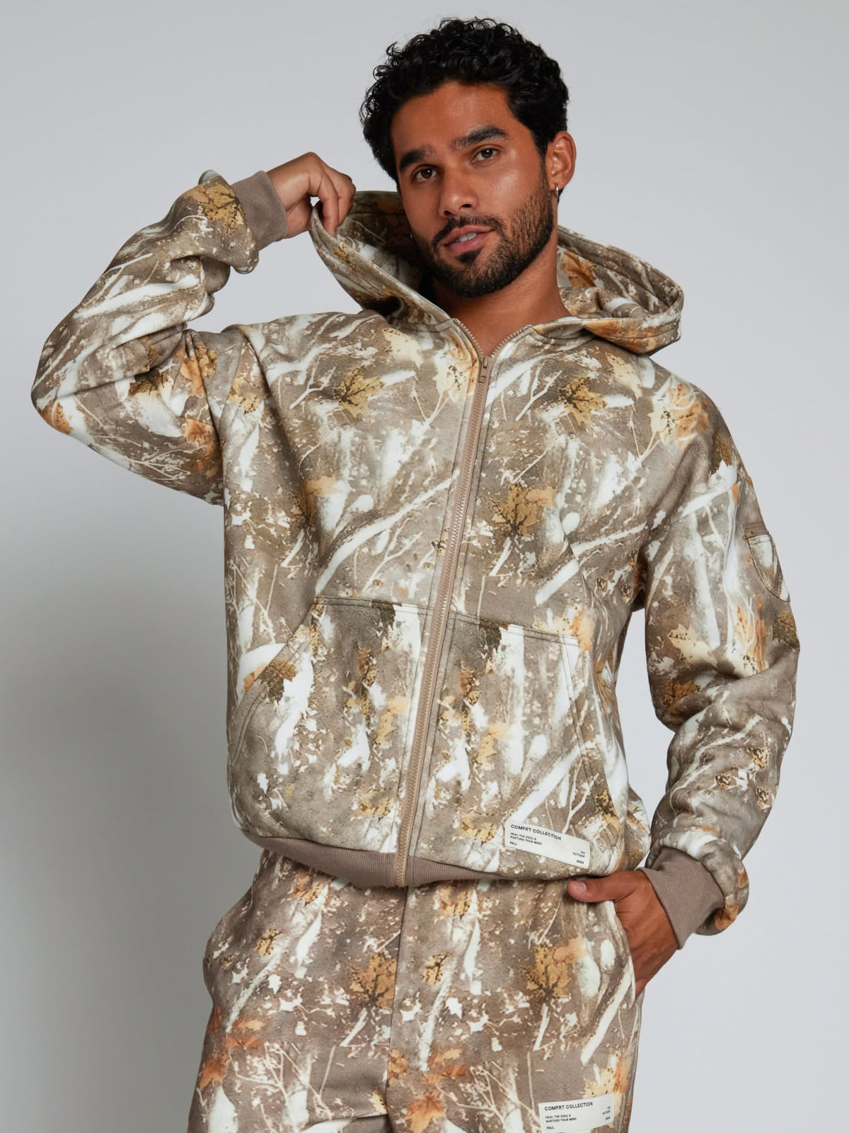 Camo Heavyweight Fleece Zip Hoodie Mega