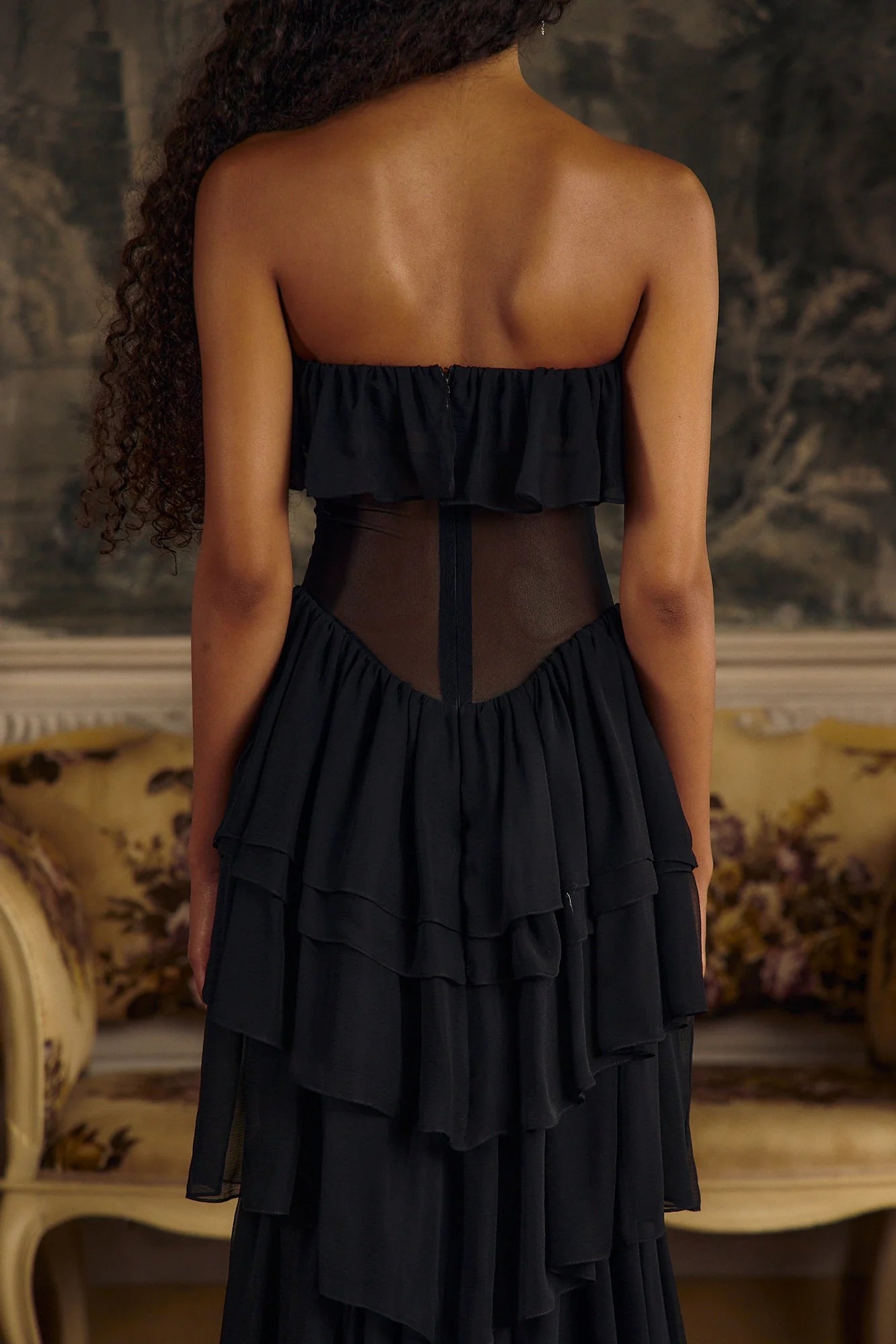 Justine Strapless Tiered Maxi Dress