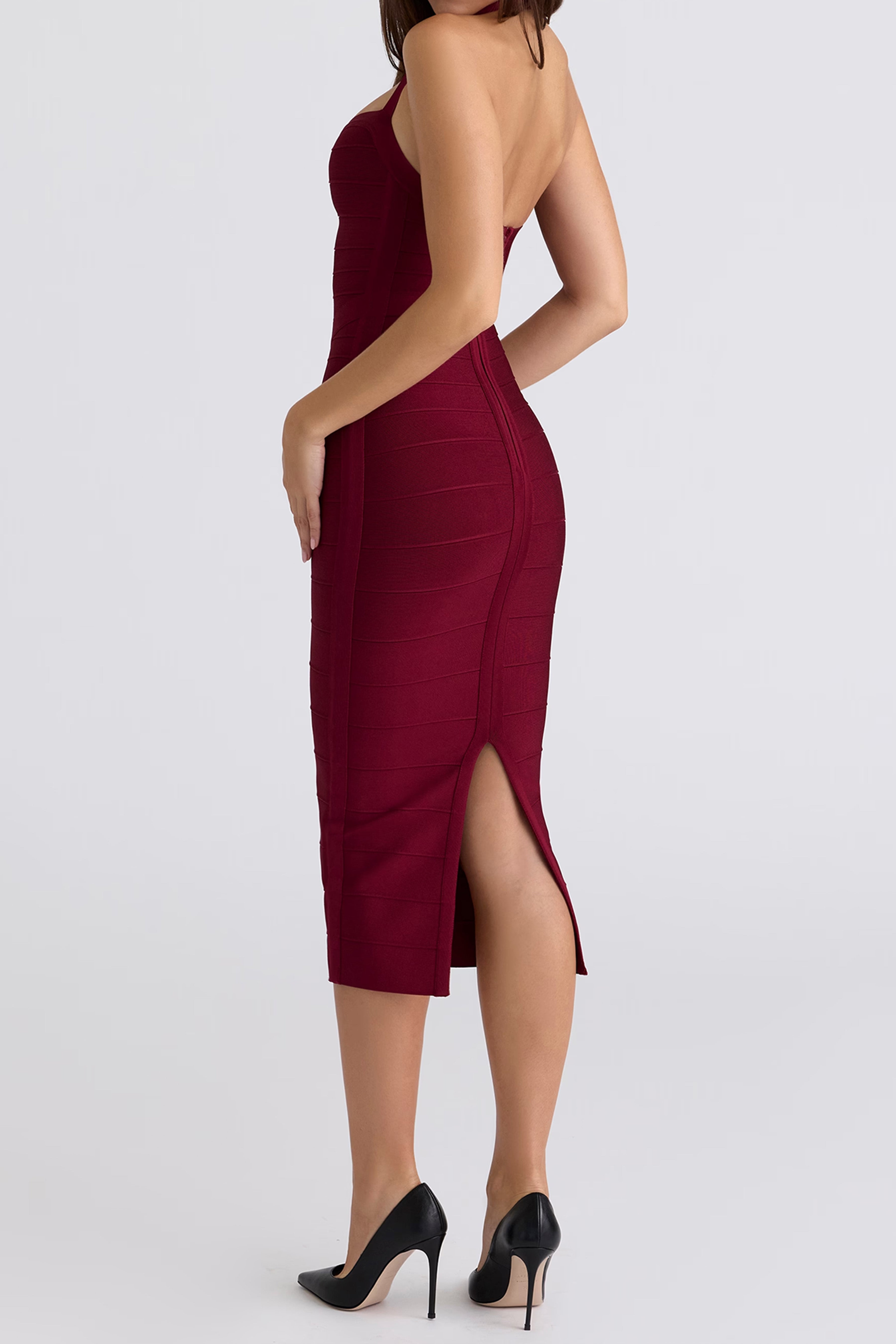 Halter Neck Bandage Midi Dress ICYBOO