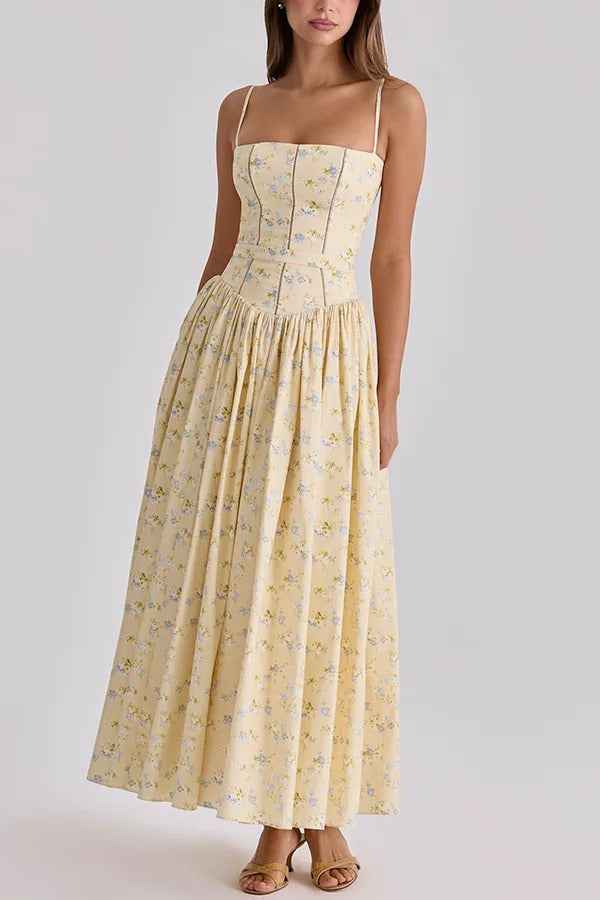 Romantic Countryside | SLEEVELESS FLORAL MIDI VACATION DRESS
