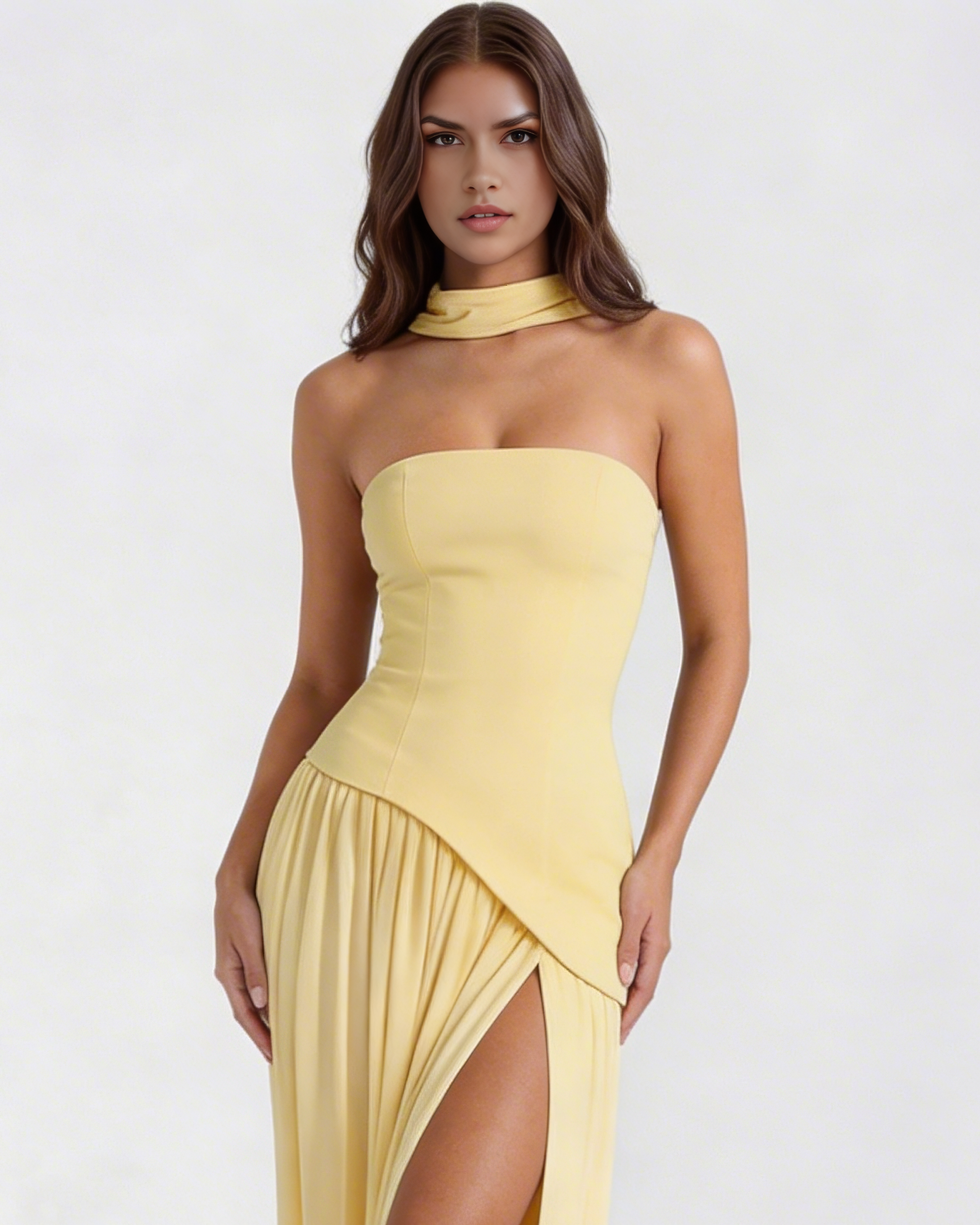 Serena Butter Yellow Maxi Dress - ICYBOO
