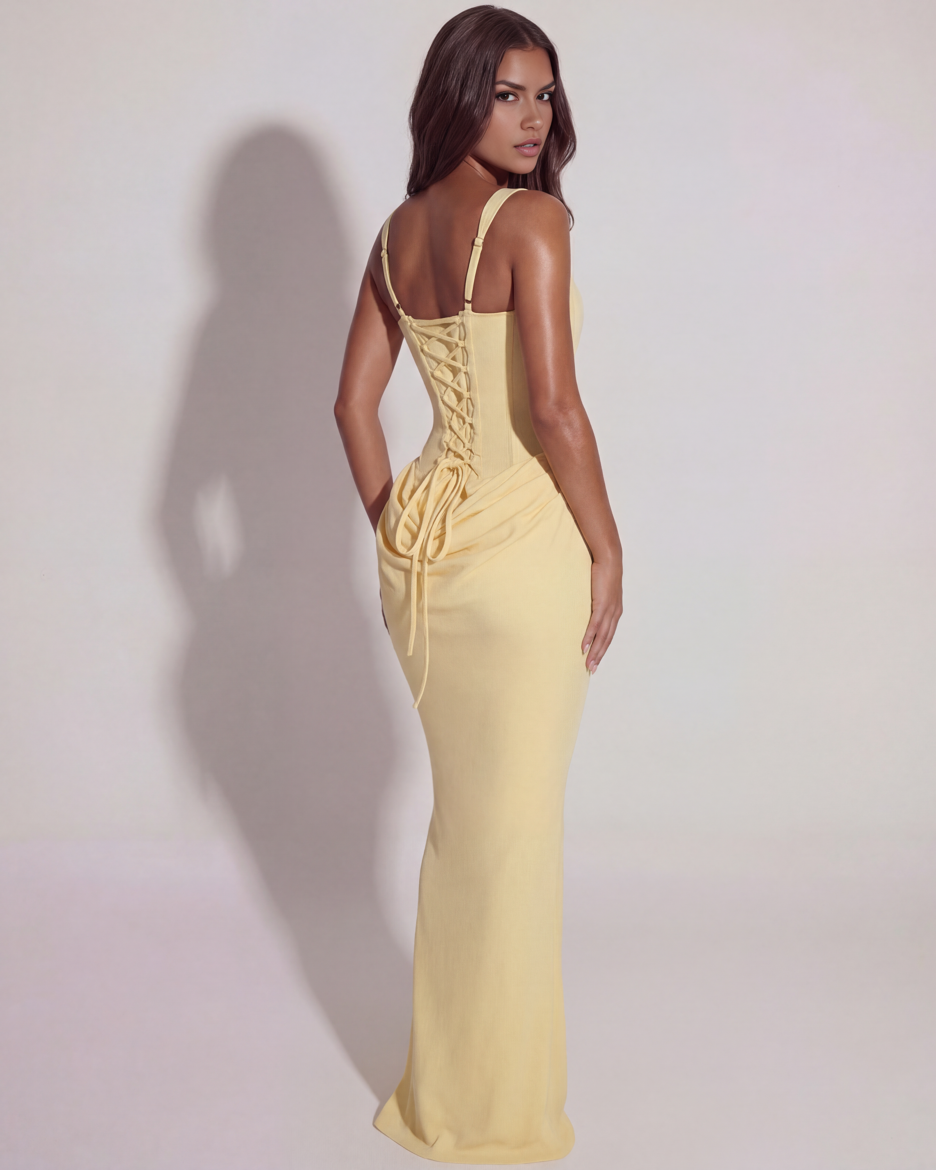 Eleonora Butter Yellow Maxi Dress - ICYBOO
