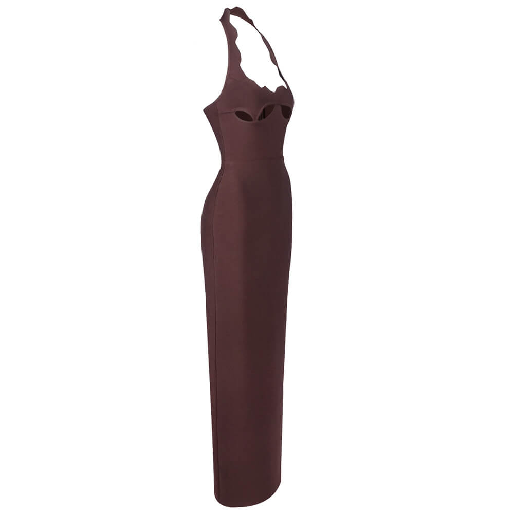 Noisette Halter Cut-Out Bodycon Maxi Dresses