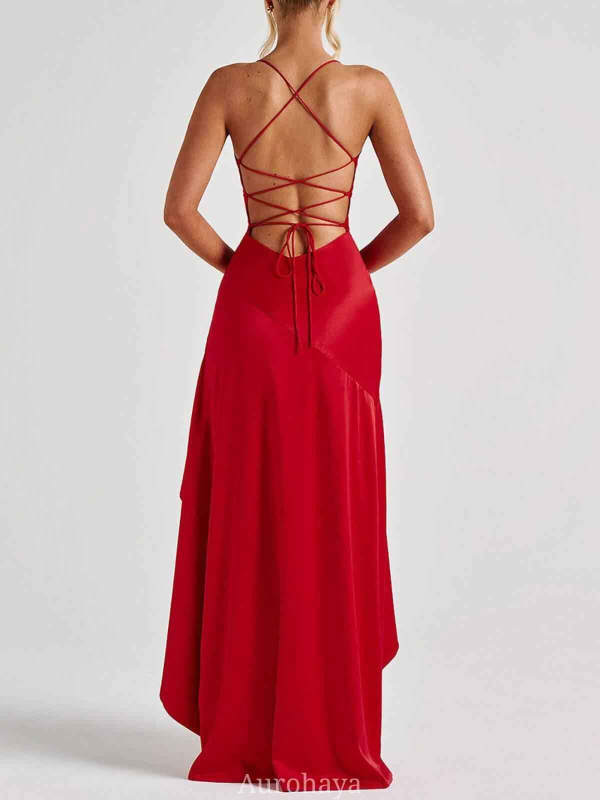 Delphine Spaghetti-Strap Ruffle Maxi Dress