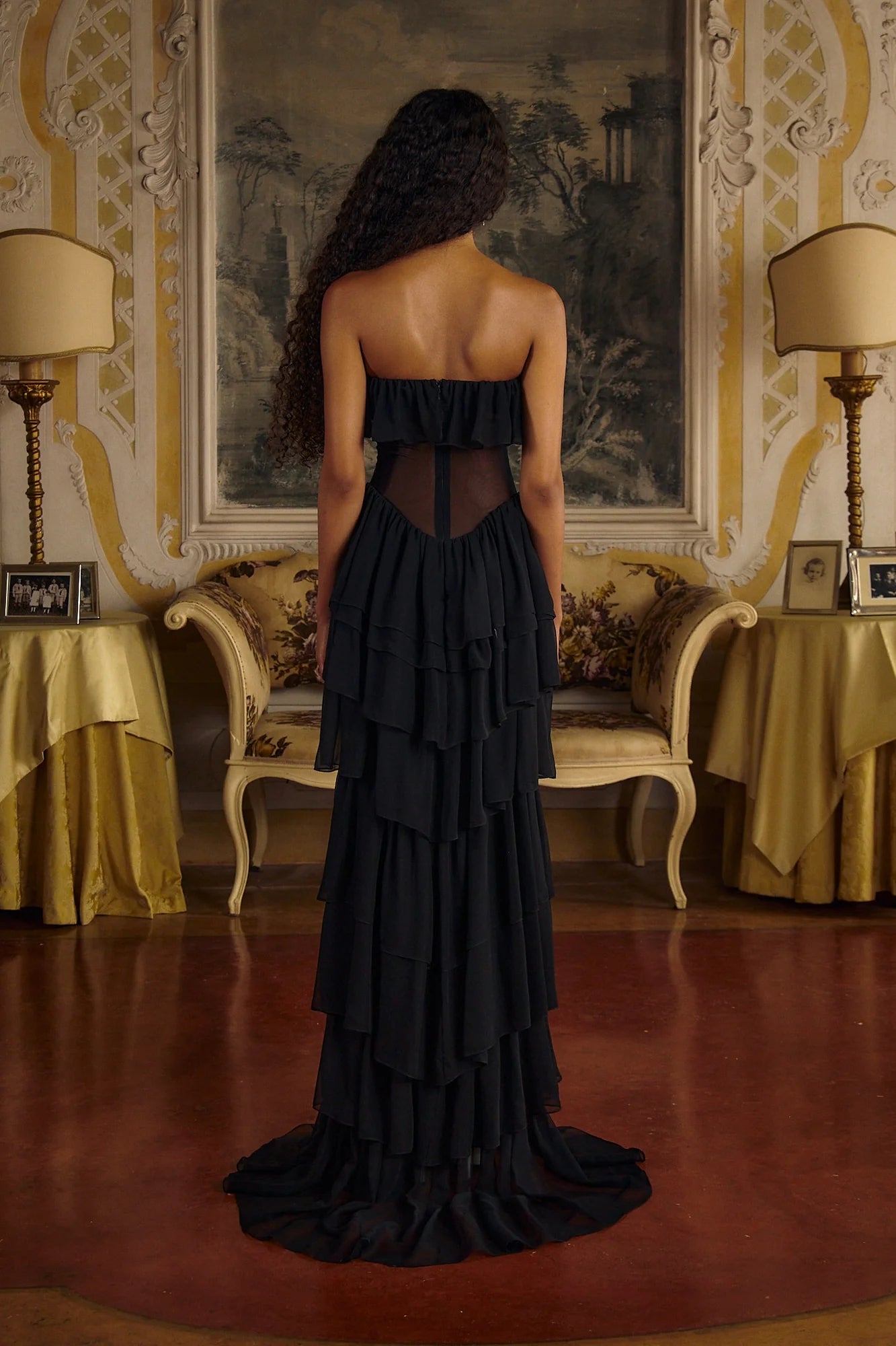Justine Strapless Tiered Maxi Dress