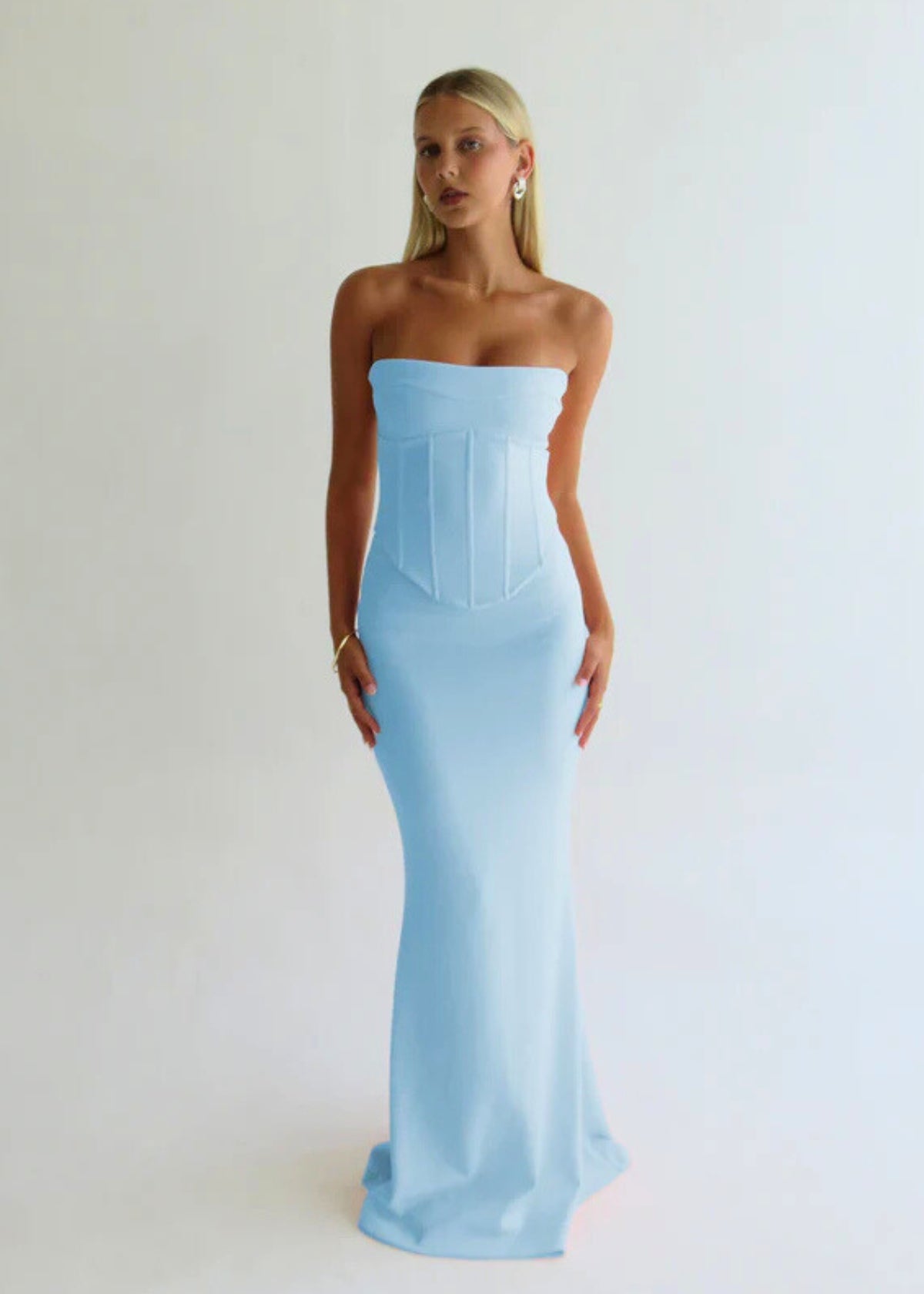 Louie Dress in Soft Blue - ICYBOO