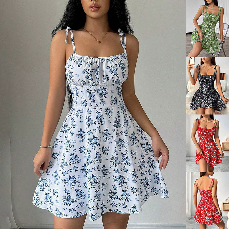 Floral A-Line Mini Summer Casual Dress - ICYBOO
