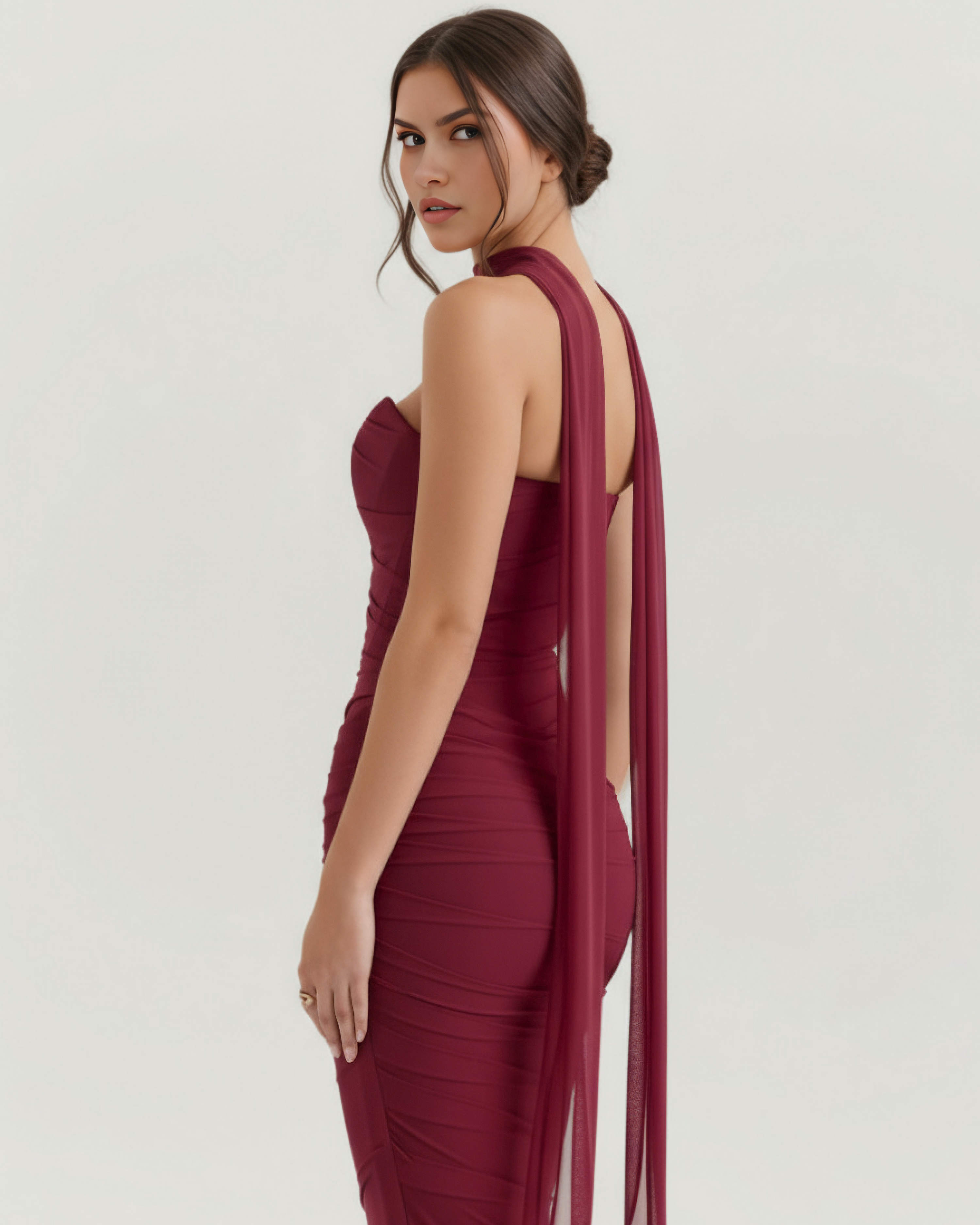 Mesh Maxi Dress Set | Corset, Skirt & Scarf, Romantic & Special Occasions - ICYBOO