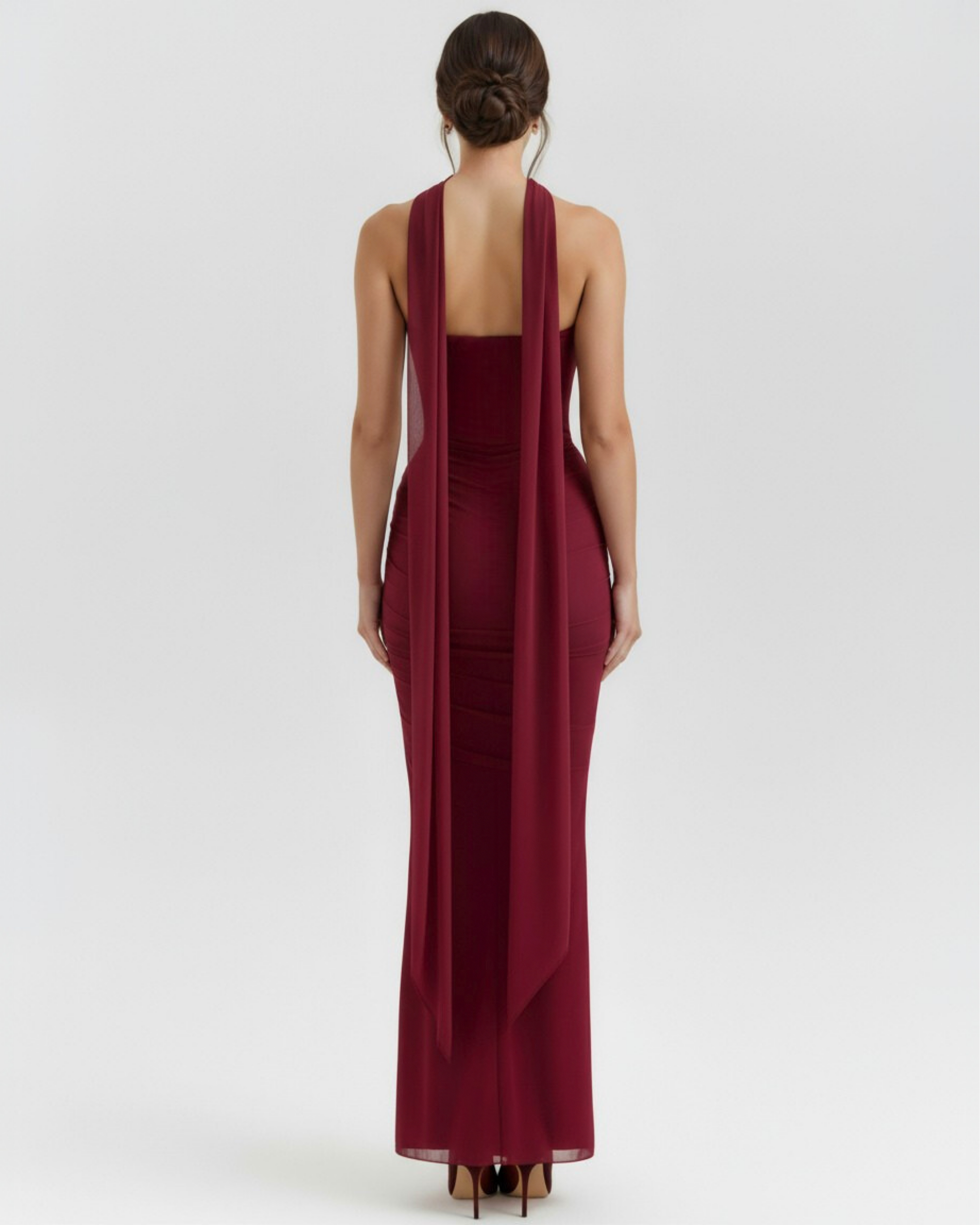Mesh Maxi Dress Set | Corset, Skirt & Scarf, Romantic & Special Occasions - ICYBOO